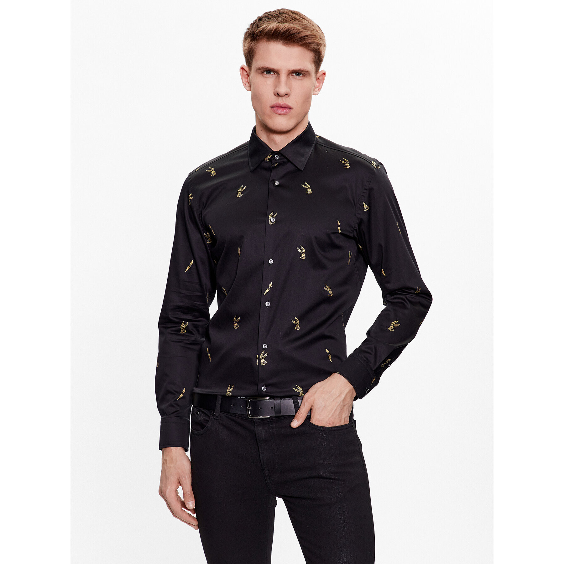 Boss Риза 50486036 Черен Slim Fit - Pepit.bg