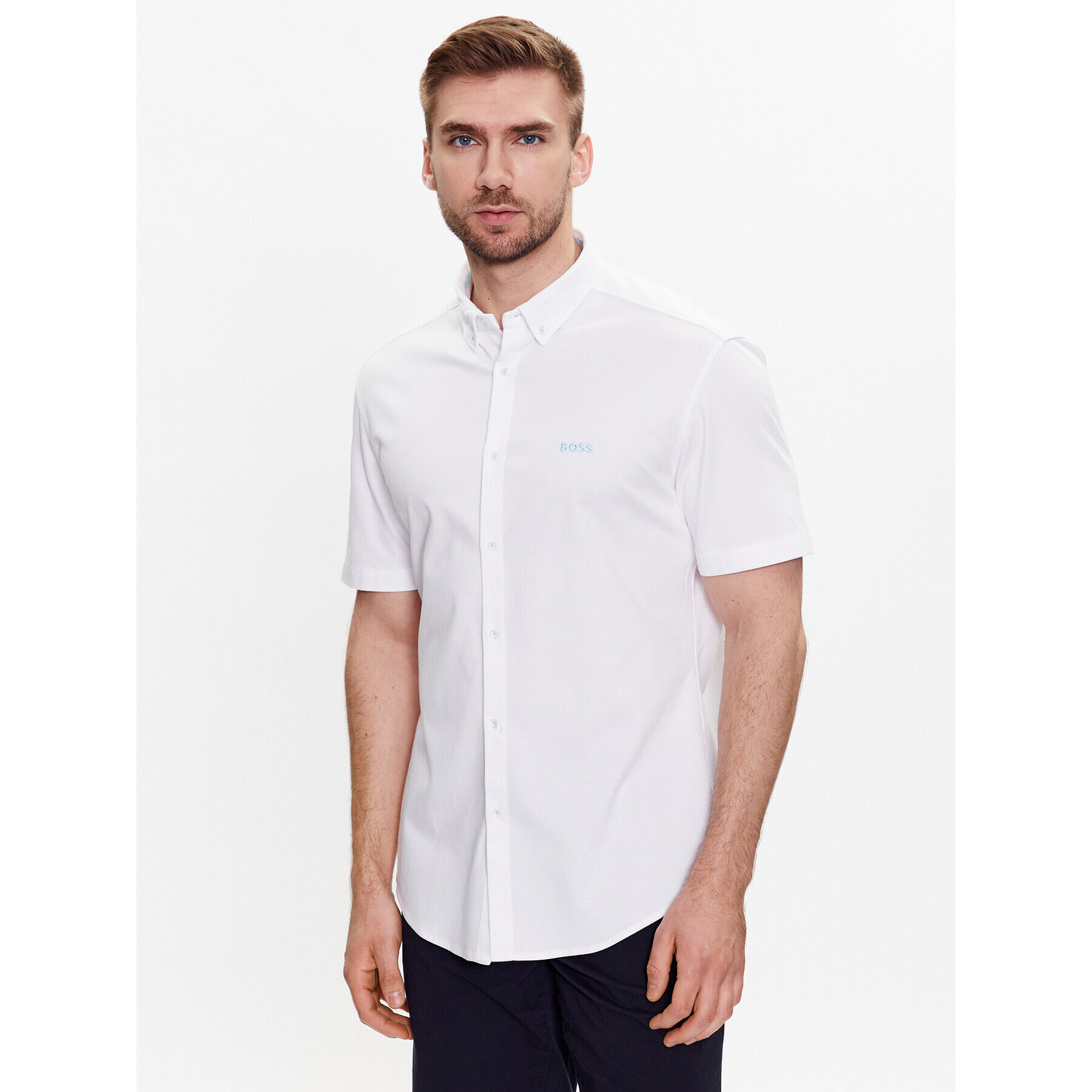 Boss Риза Biadia 50487500 Бял Regular Fit - Pepit.bg