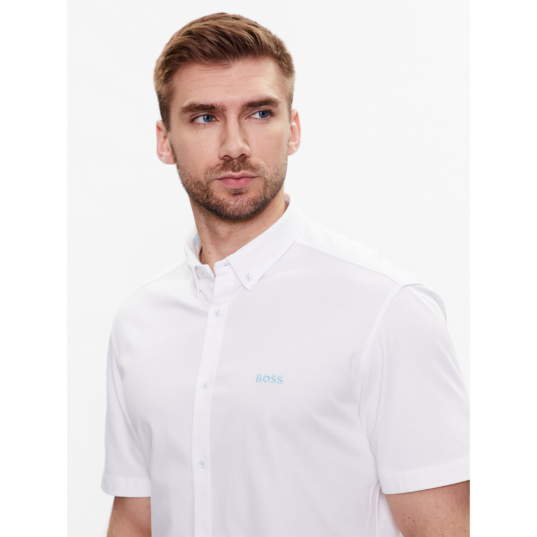 Boss Риза Biadia 50487500 Бял Regular Fit - Pepit.bg