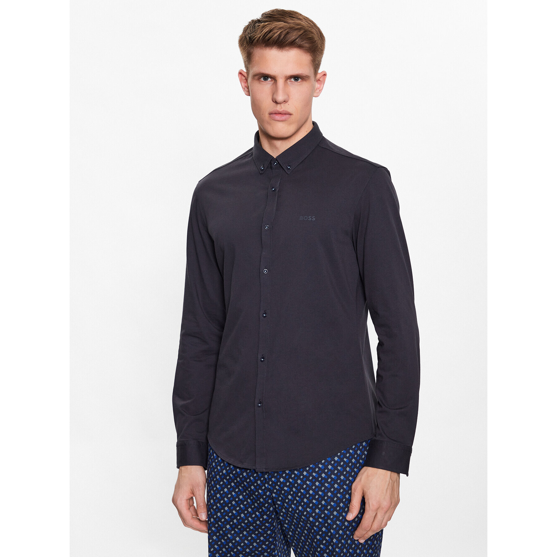 Boss Риза Biado_R 50487532 Тъмносин Regular Fit - Pepit.bg