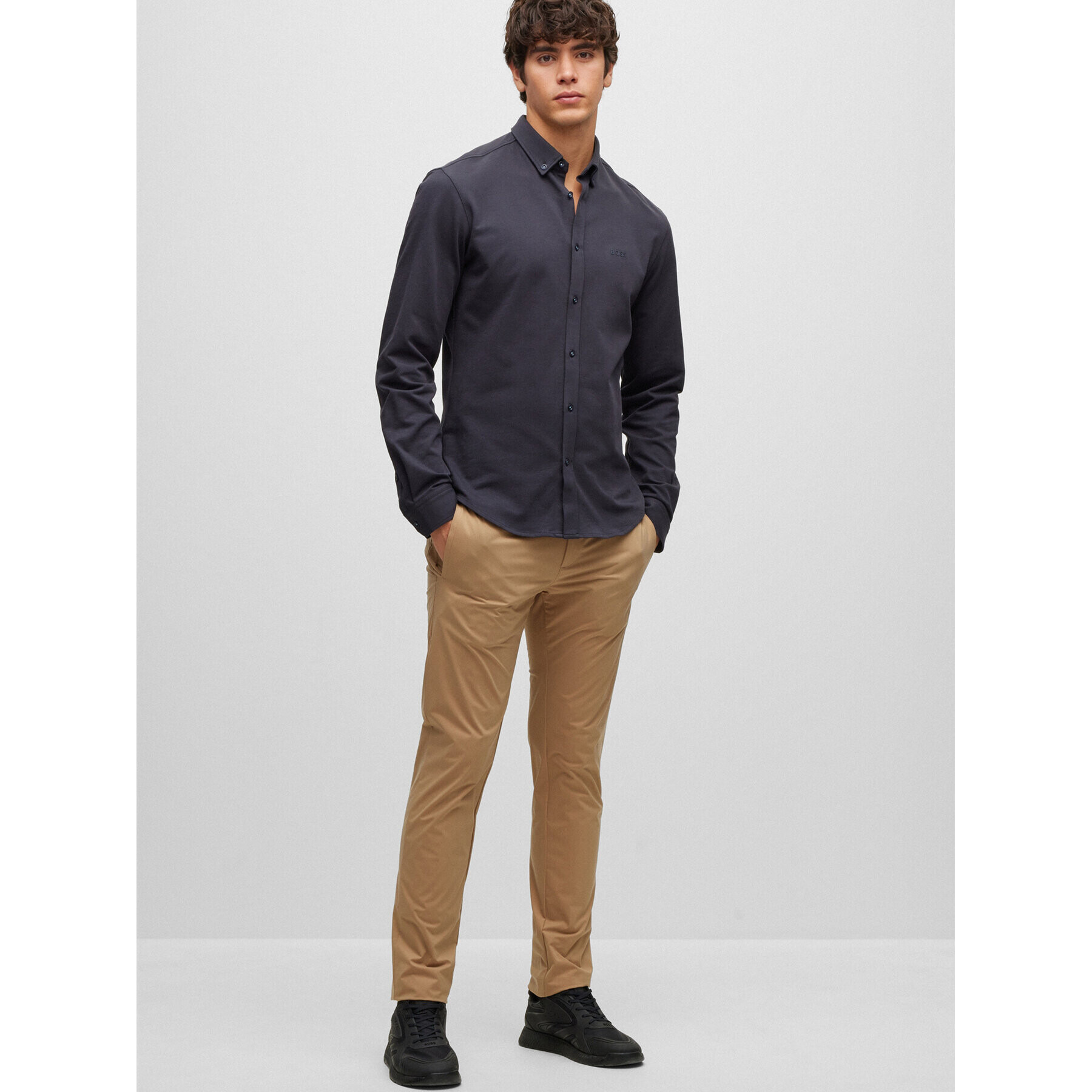 Boss Риза Biado_R 50487532 Тъмносин Regular Fit - Pepit.bg