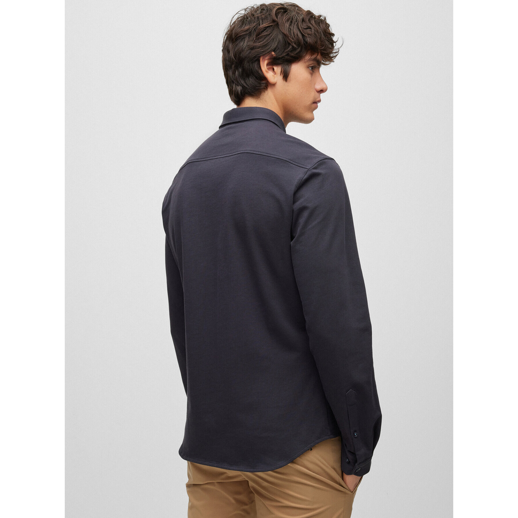 Boss Риза Biado_R 50487532 Тъмносин Regular Fit - Pepit.bg