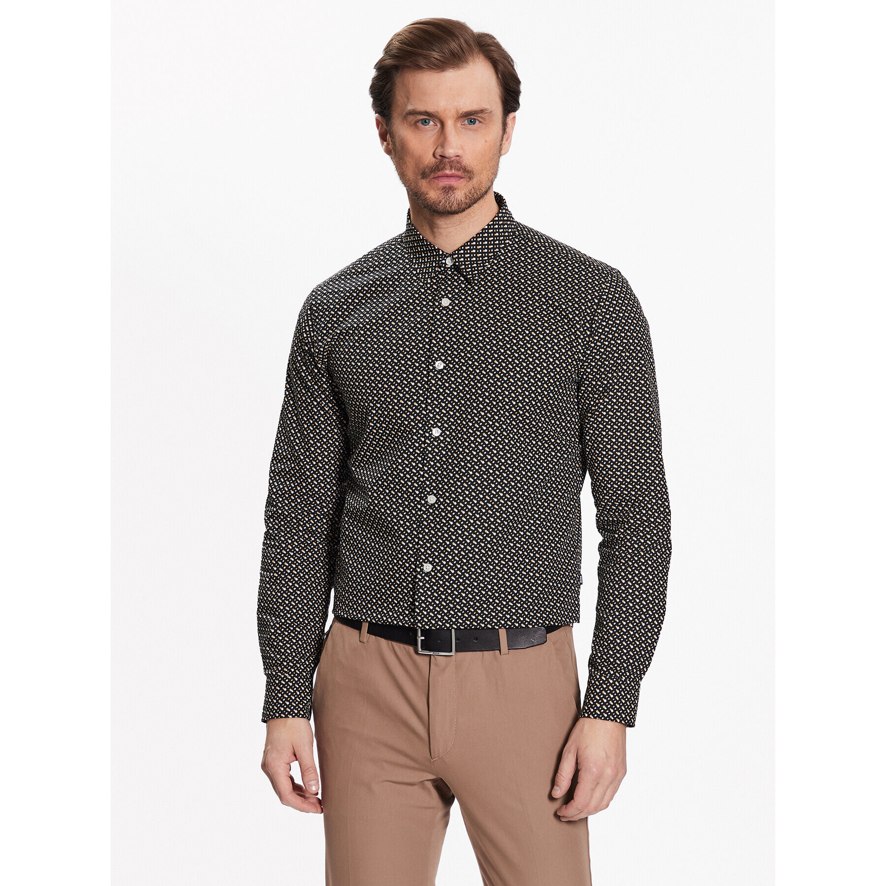 Boss Риза 50488041 Бежов Slim Fit - Pepit.bg