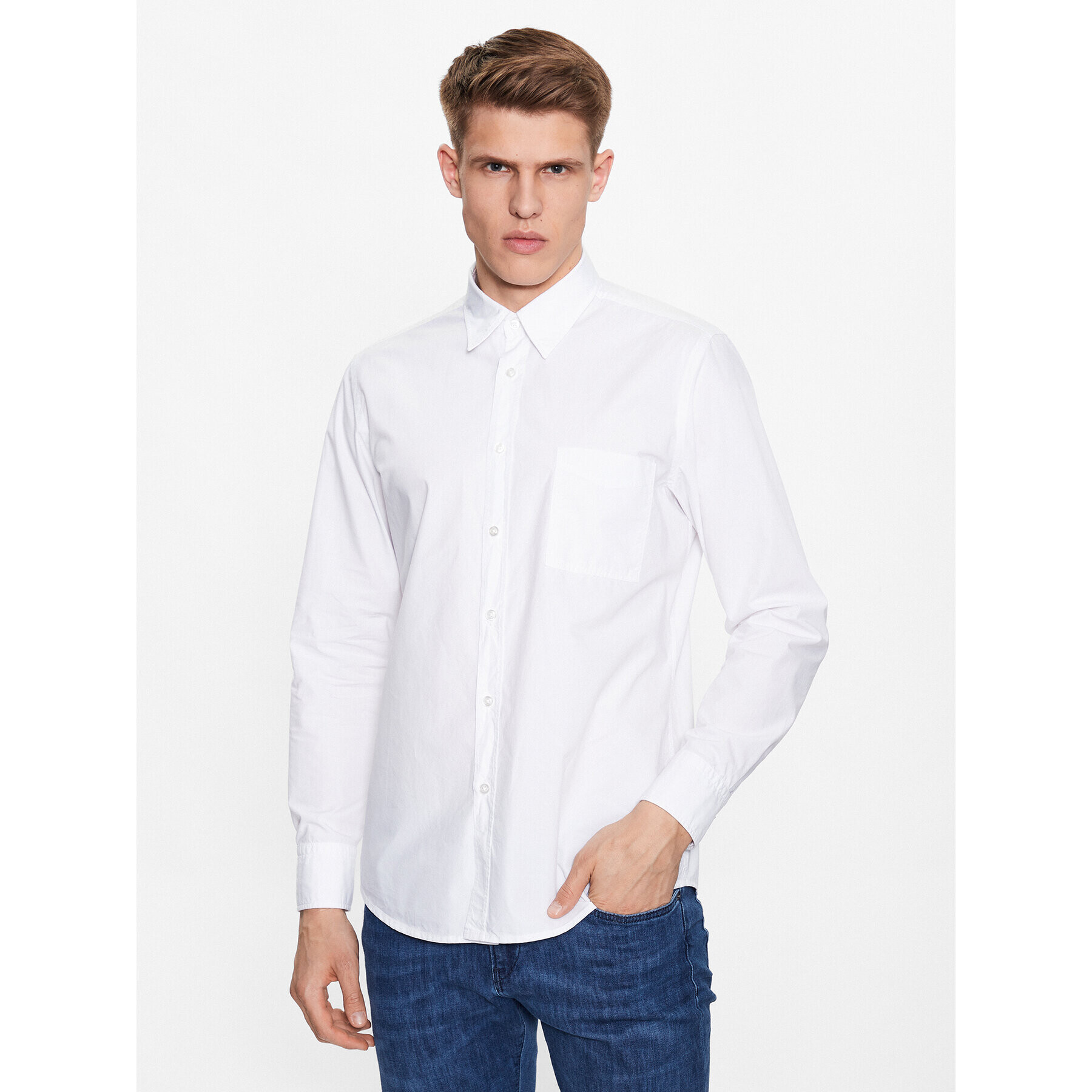 Boss Риза 50489319 Бял Regular Fit - Pepit.bg