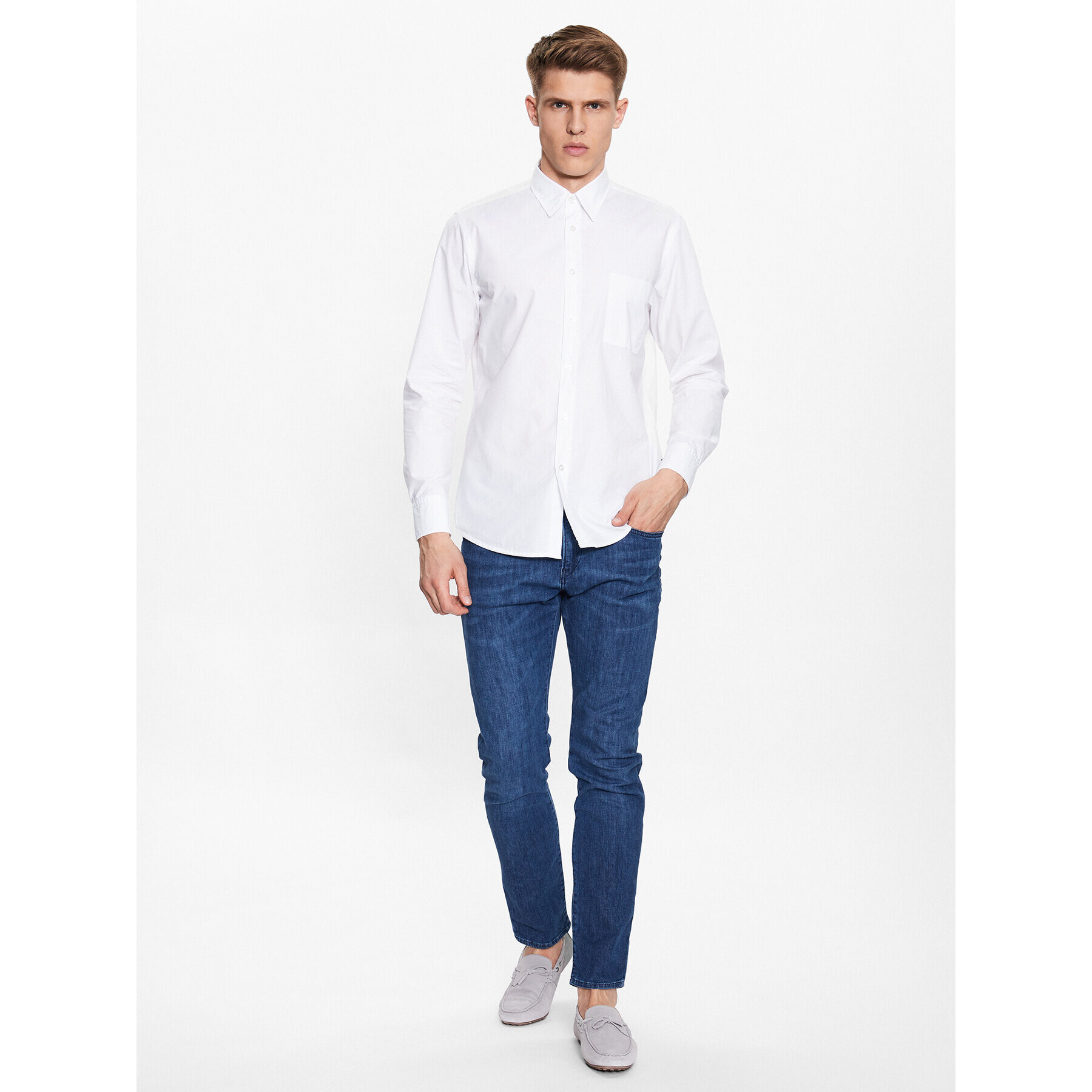 Boss Риза 50489319 Бял Regular Fit - Pepit.bg