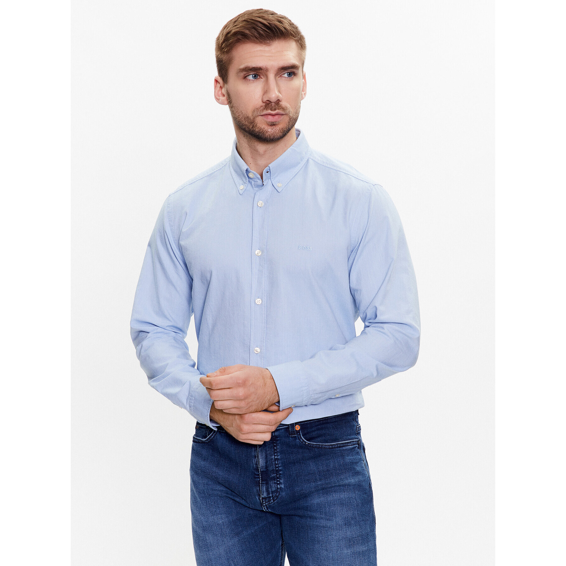 Boss Риза 50489341 Син Regular Fit - Pepit.bg