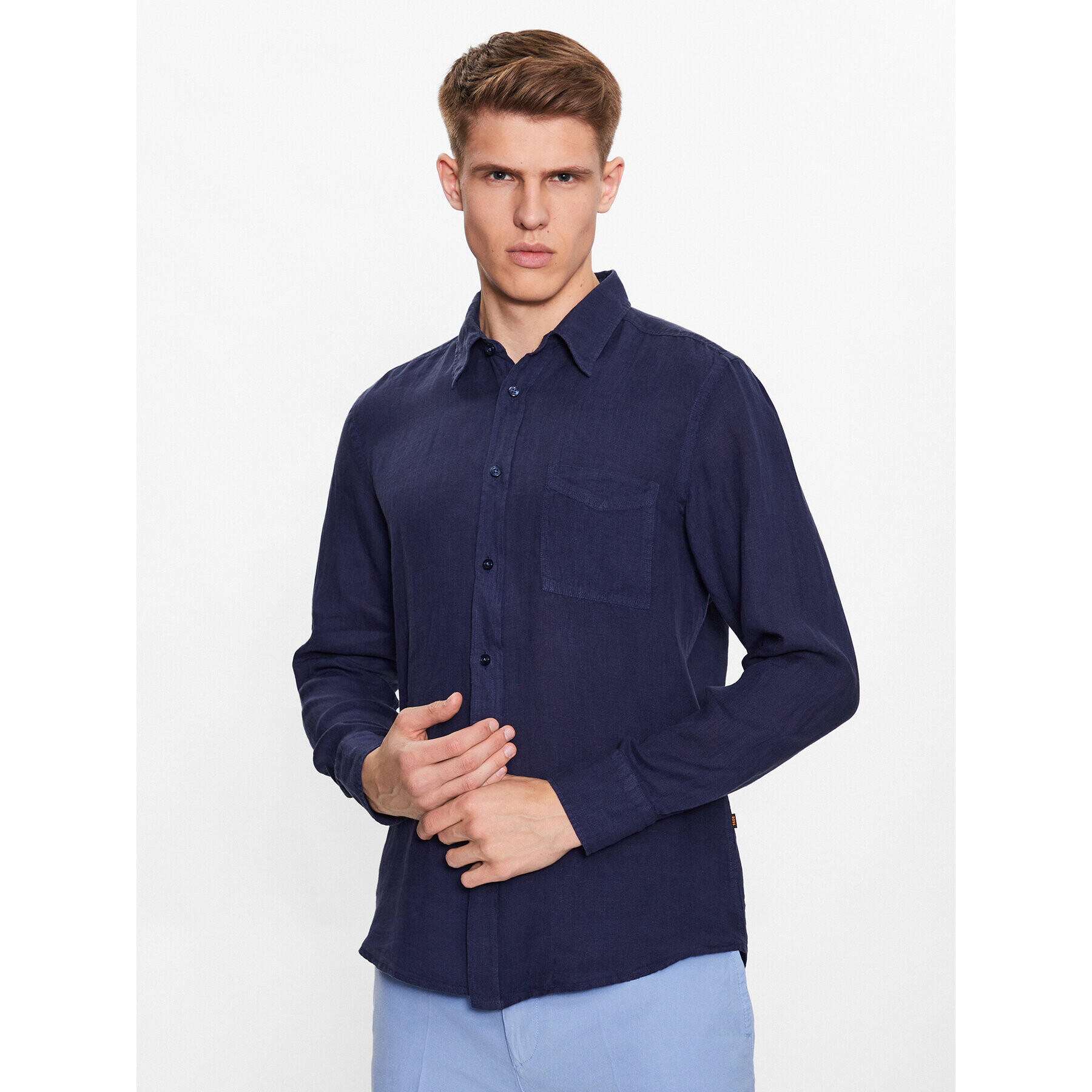 Boss Риза 50489344 Тъмносин Regular Fit - Pepit.bg