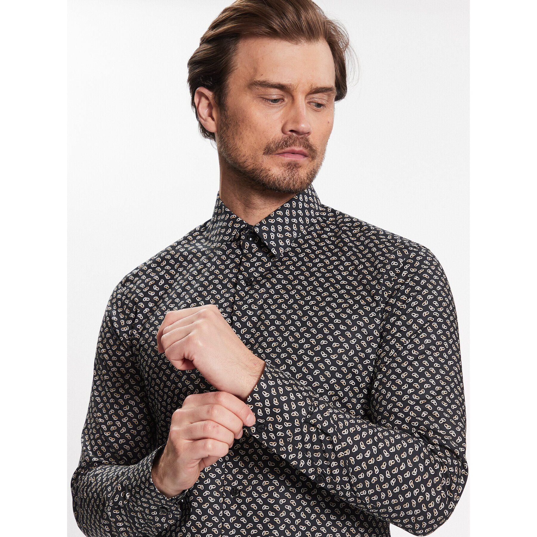 Boss Риза H-Hank-S-Kent-C1-232 50490188 Черен Slim Fit - Pepit.bg