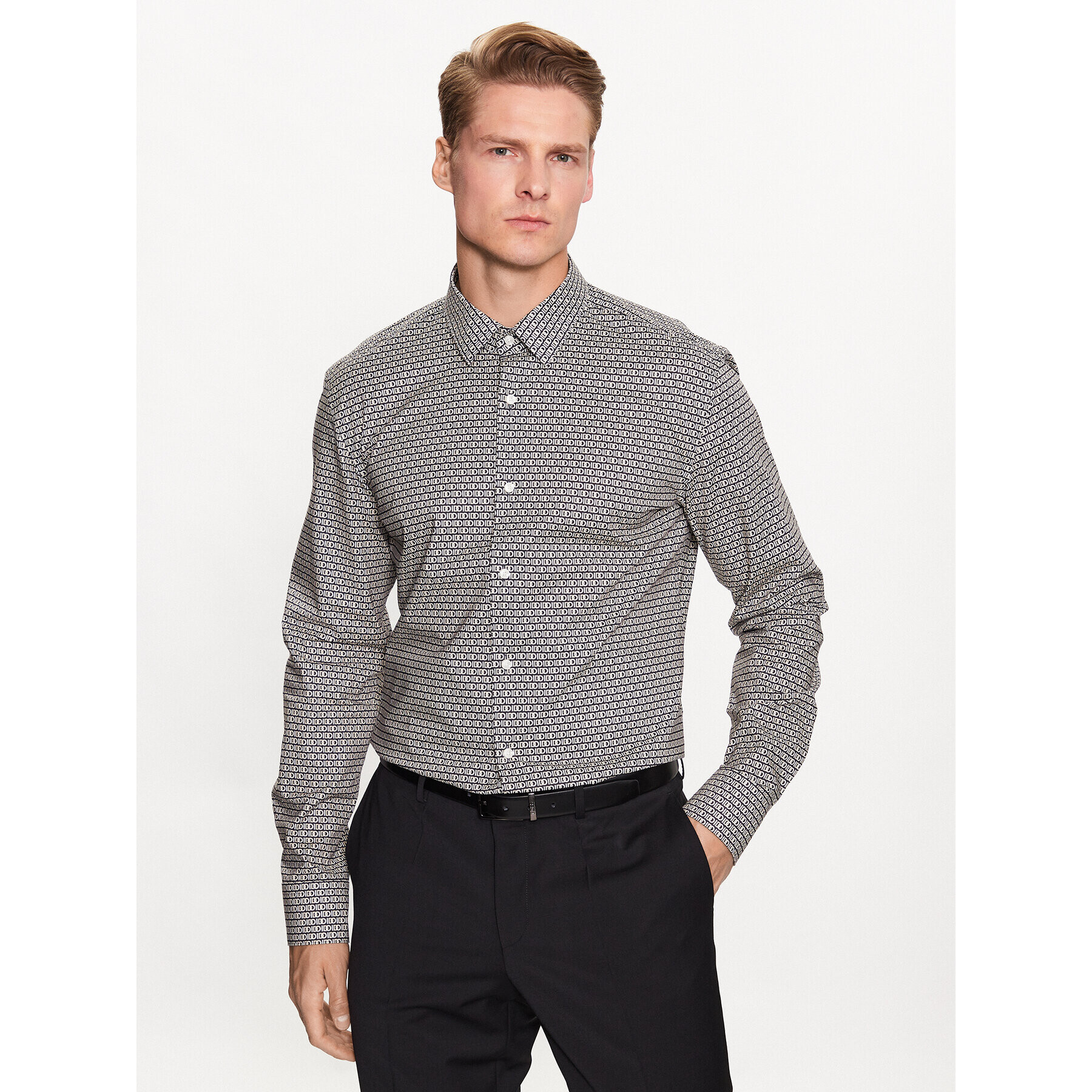 Boss Риза H-Hank-S-Kent 50490197 Сив Slim Fit - Pepit.bg