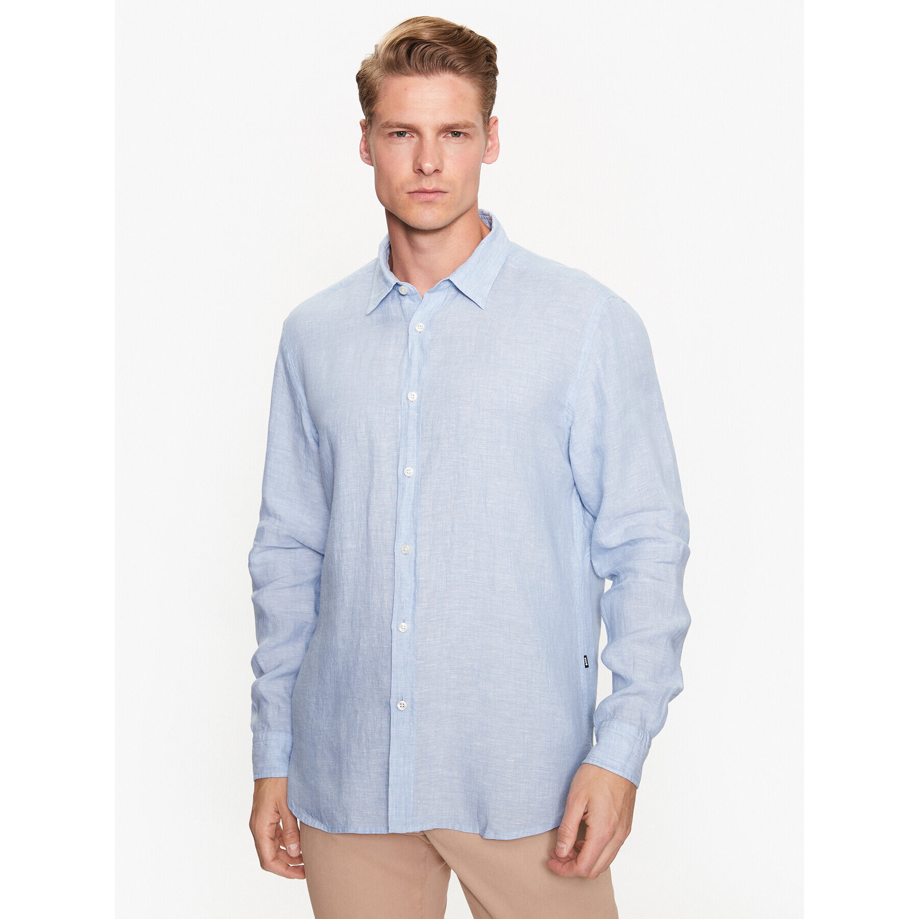 Boss Риза Liam 50490340 Син Regular Fit - Pepit.bg