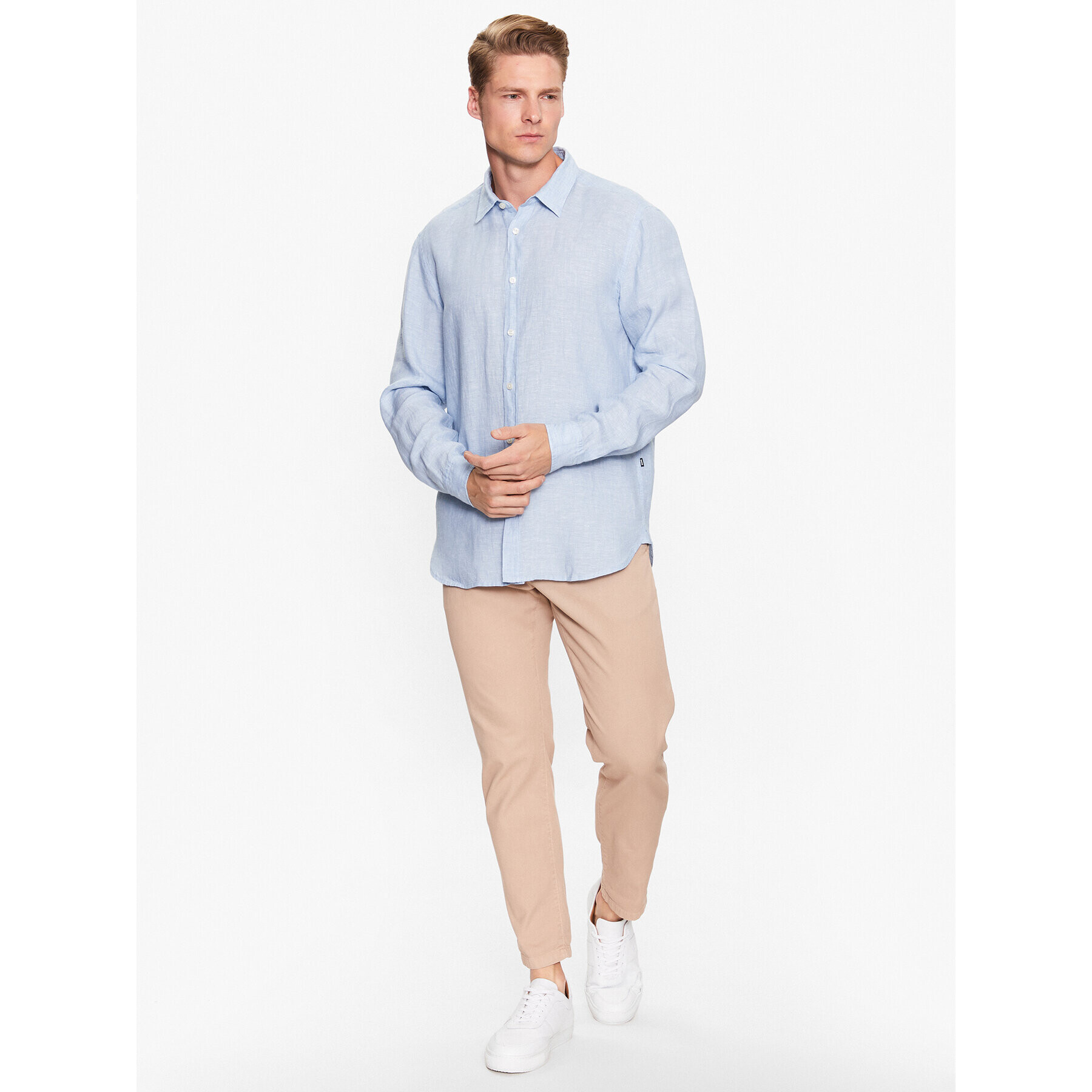 Boss Риза Liam 50490340 Син Regular Fit - Pepit.bg