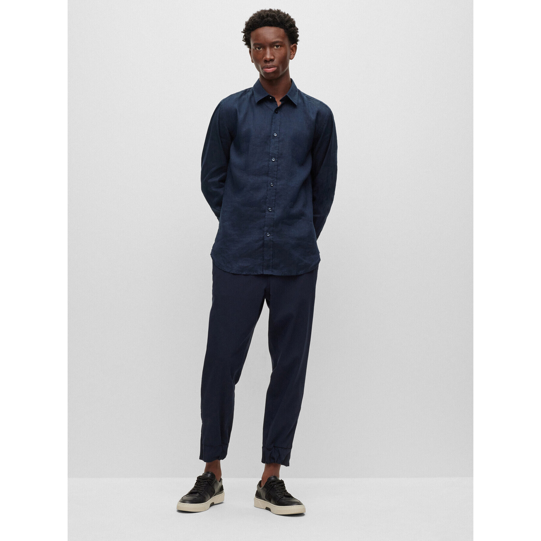 Boss Риза Roger 50490352 Тъмносин Slim Fit - Pepit.bg