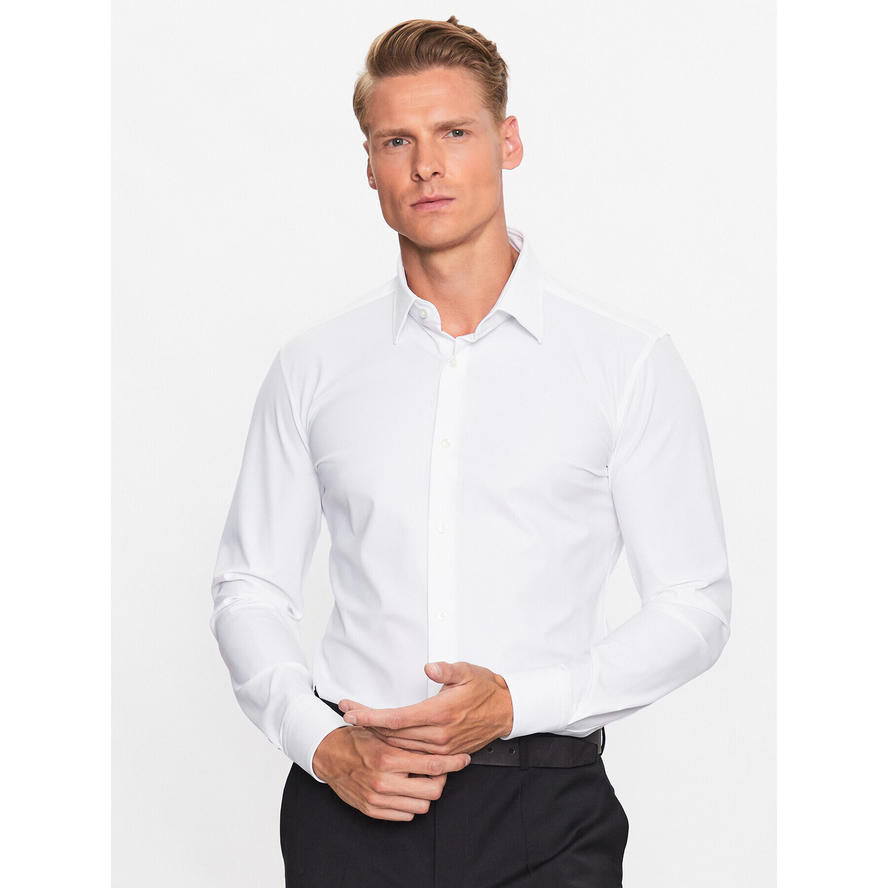 Boss Риза 50490361 Бял Slim Fit - Pepit.bg