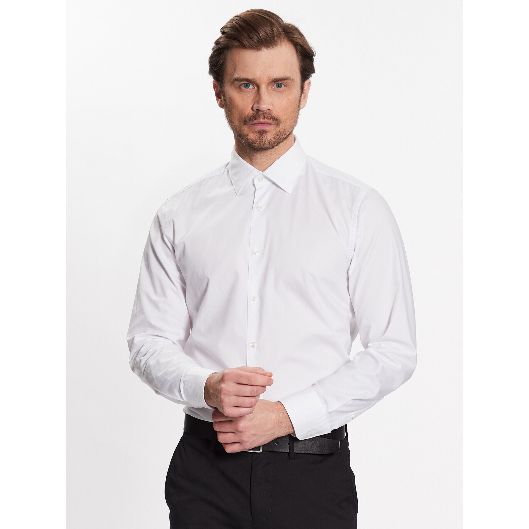 Boss Риза 50490512 Бял Casual Fit - Pepit.bg
