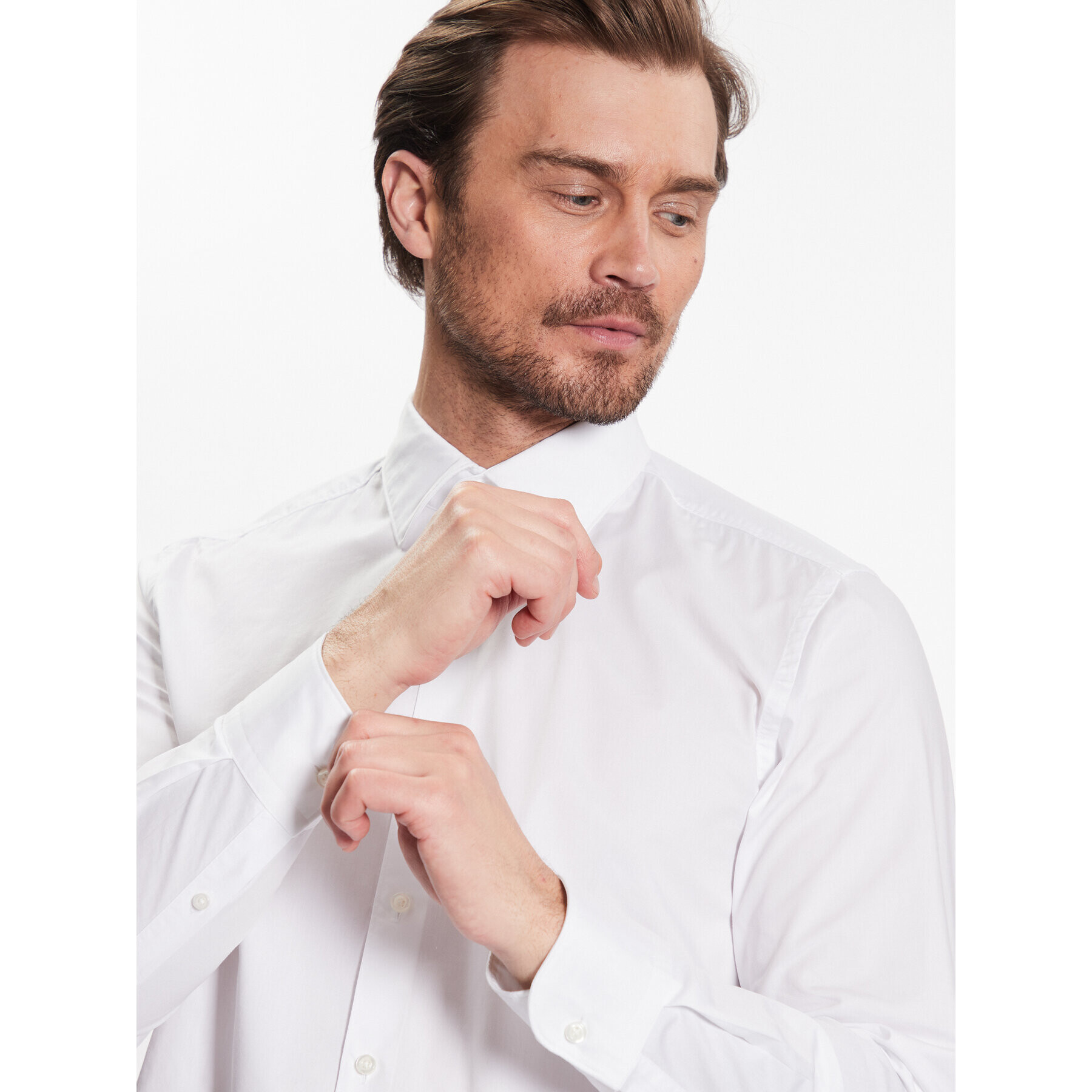 Boss Риза 50490512 Бял Casual Fit - Pepit.bg
