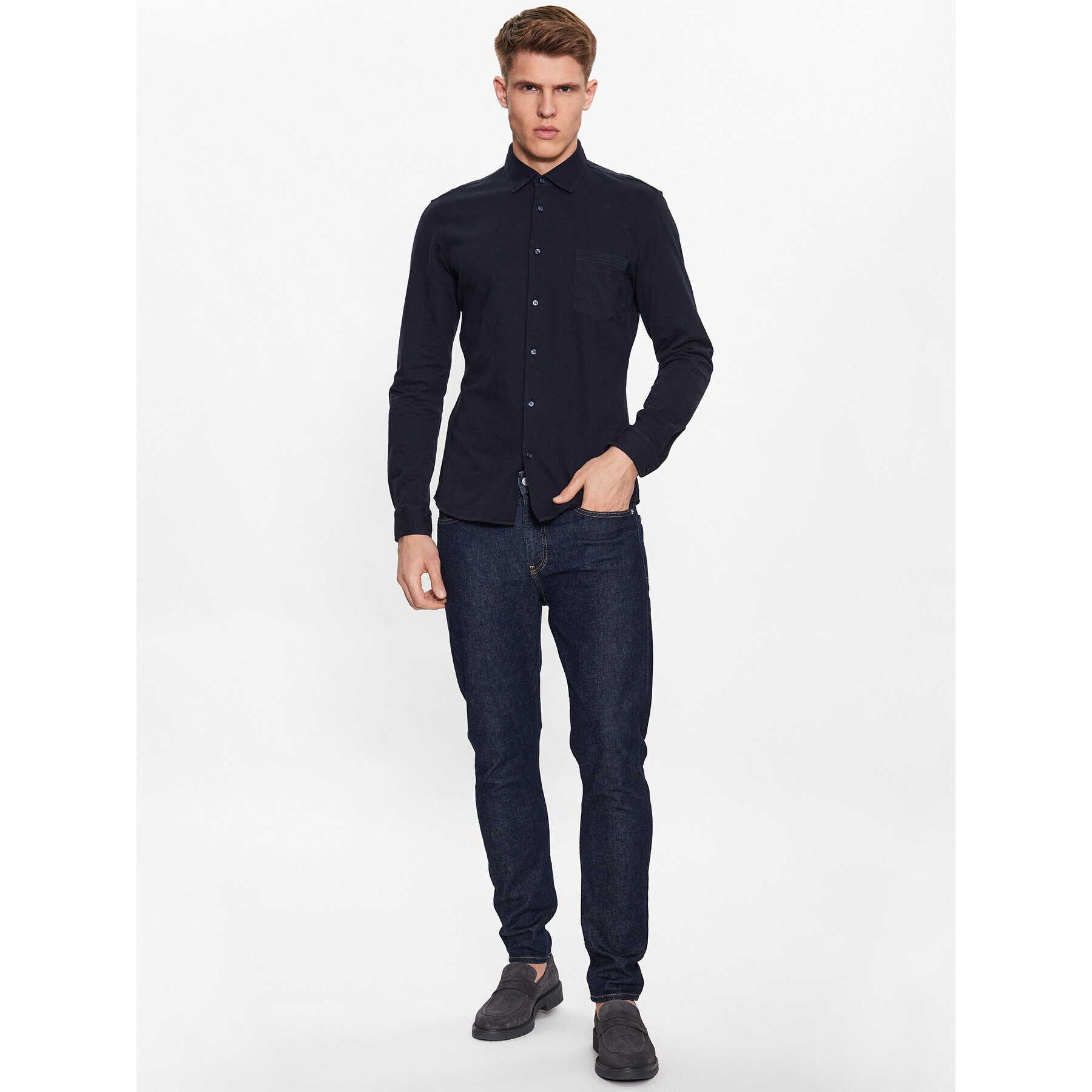 Boss Риза 50491112 Тъмносин Slim Fit - Pepit.bg