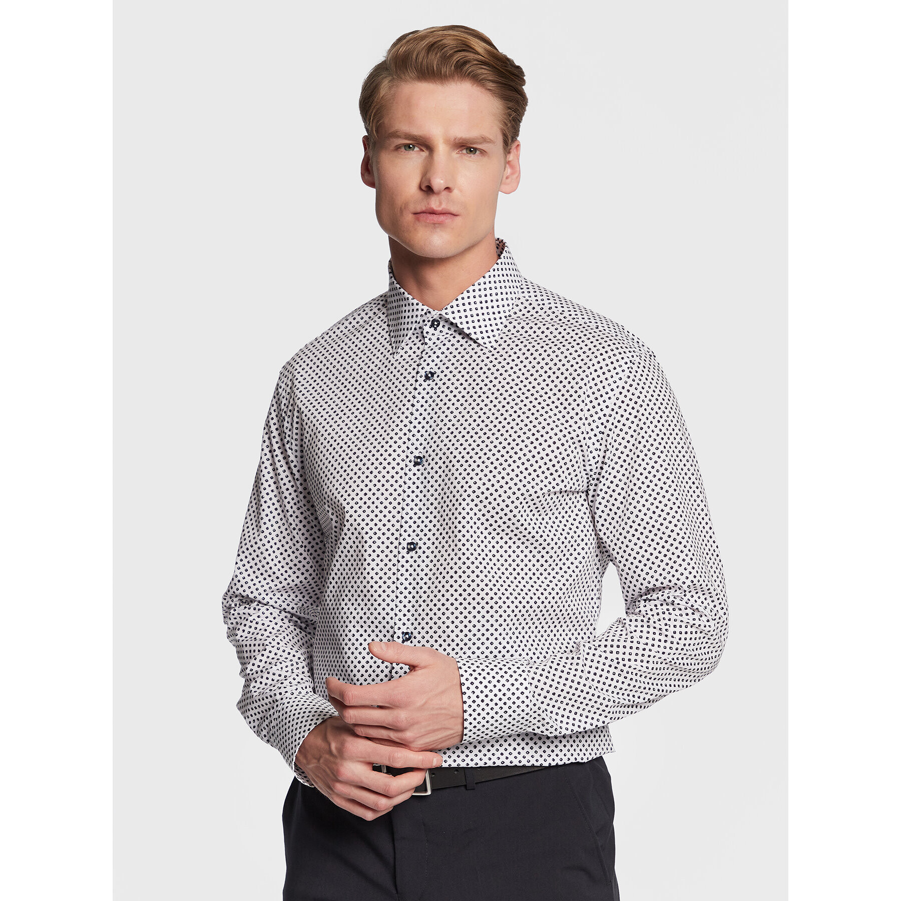 Boss Риза 50494728 Бял Slim Fit - Pepit.bg