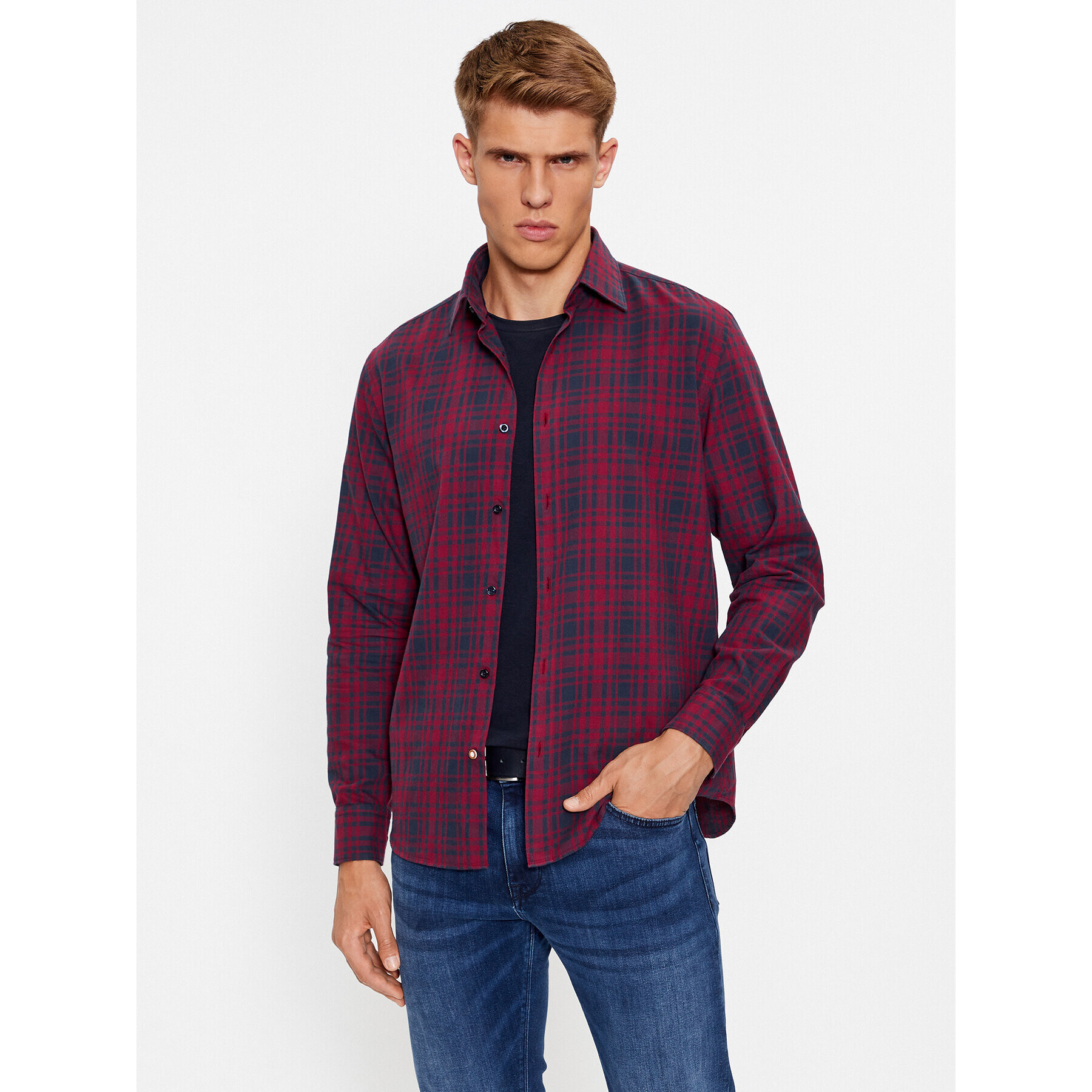Boss Риза 50503225 Бордо Casual Fit - Pepit.bg