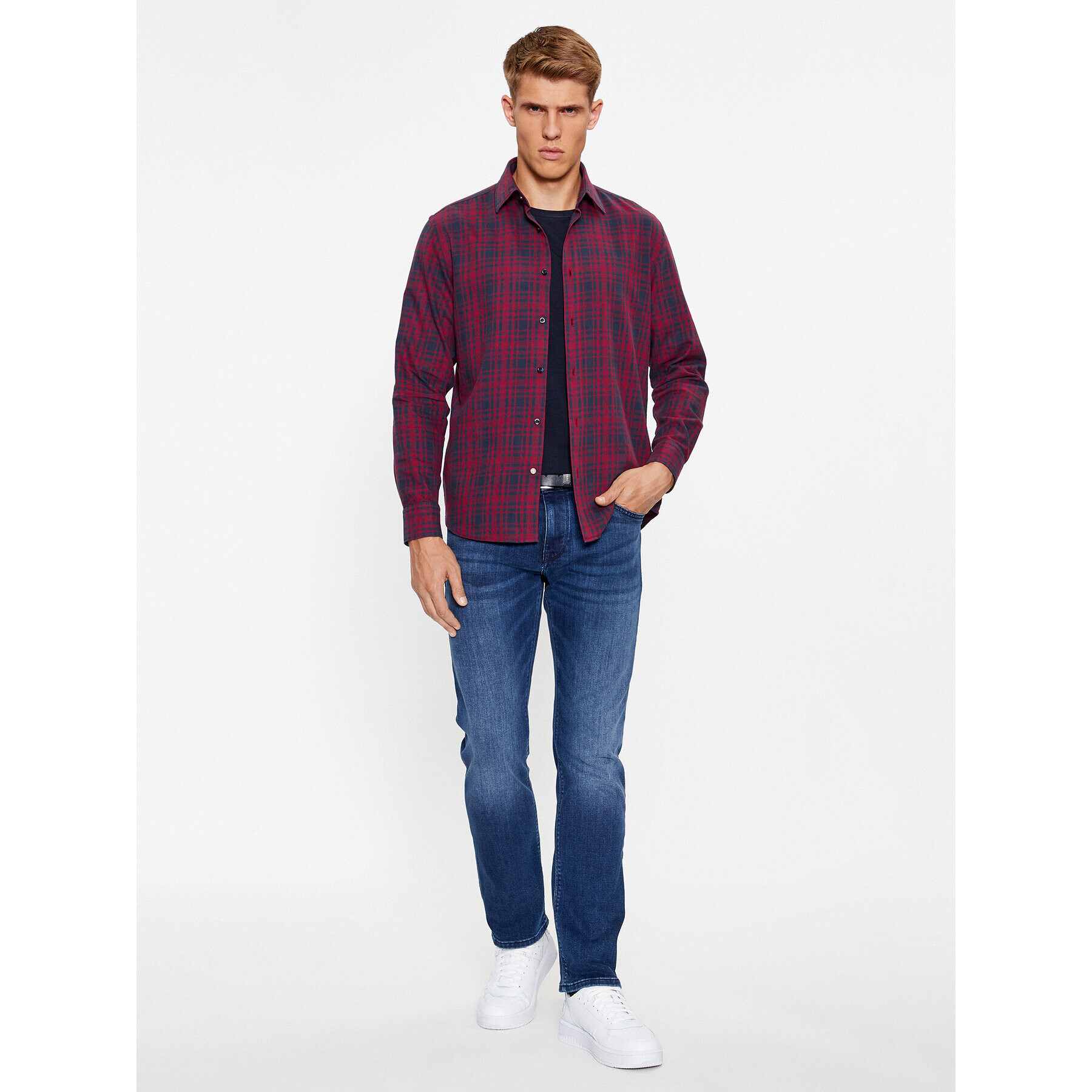 Boss Риза 50503225 Бордо Casual Fit - Pepit.bg