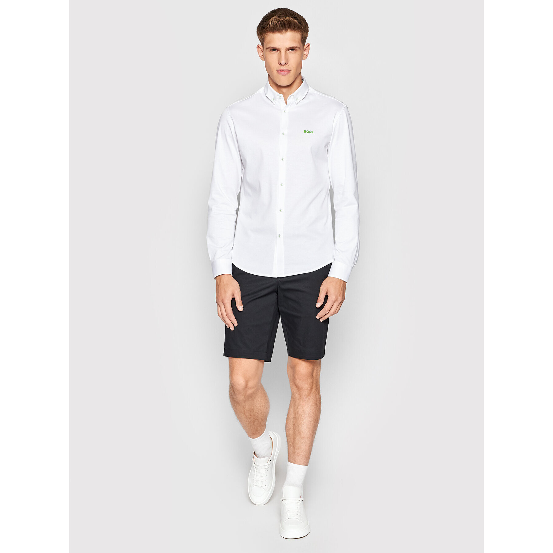 Boss Риза Biado_R 50469836 Бял Regular Fit - Pepit.bg