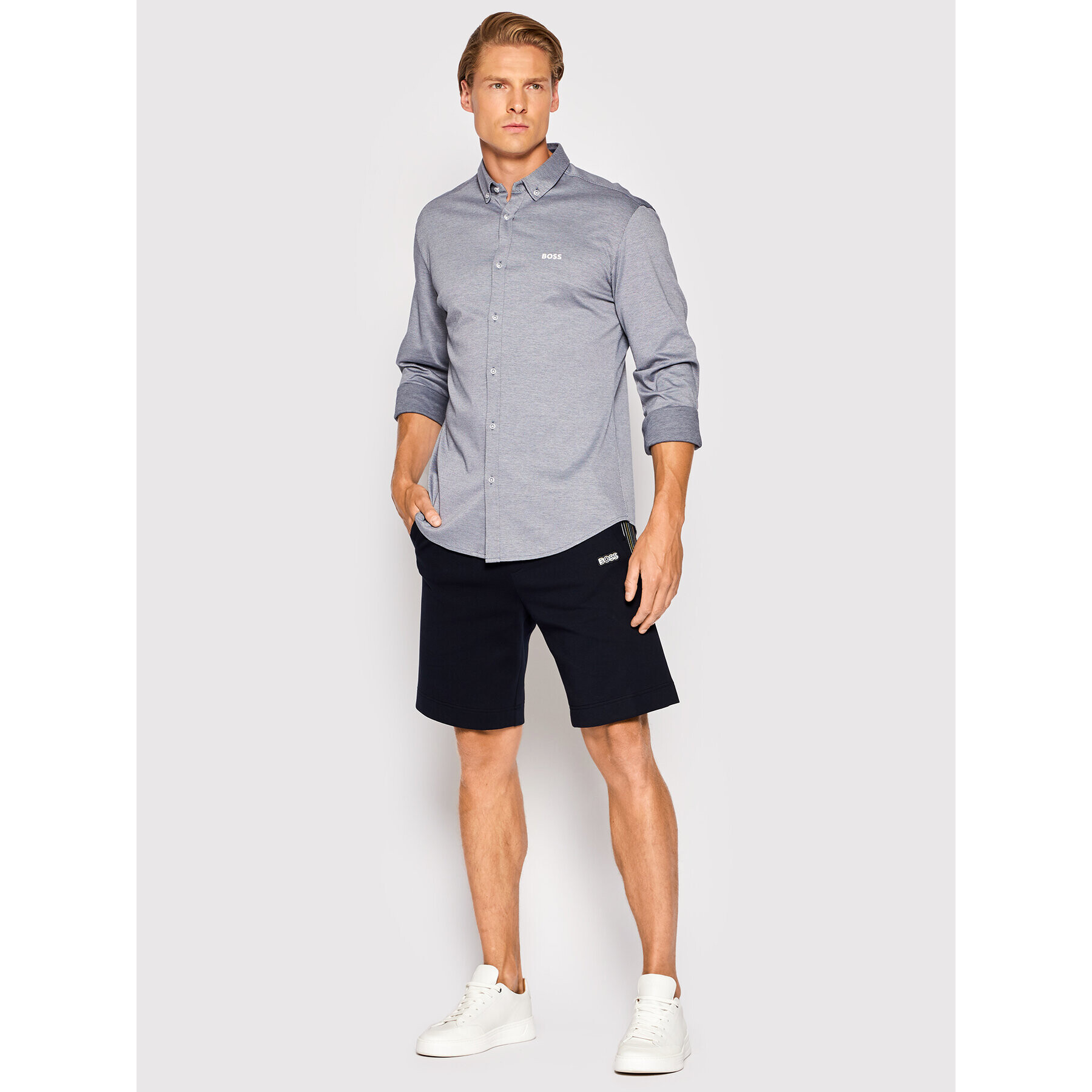 Boss Риза Biado_R 50469836 Сив Regular Fit - Pepit.bg