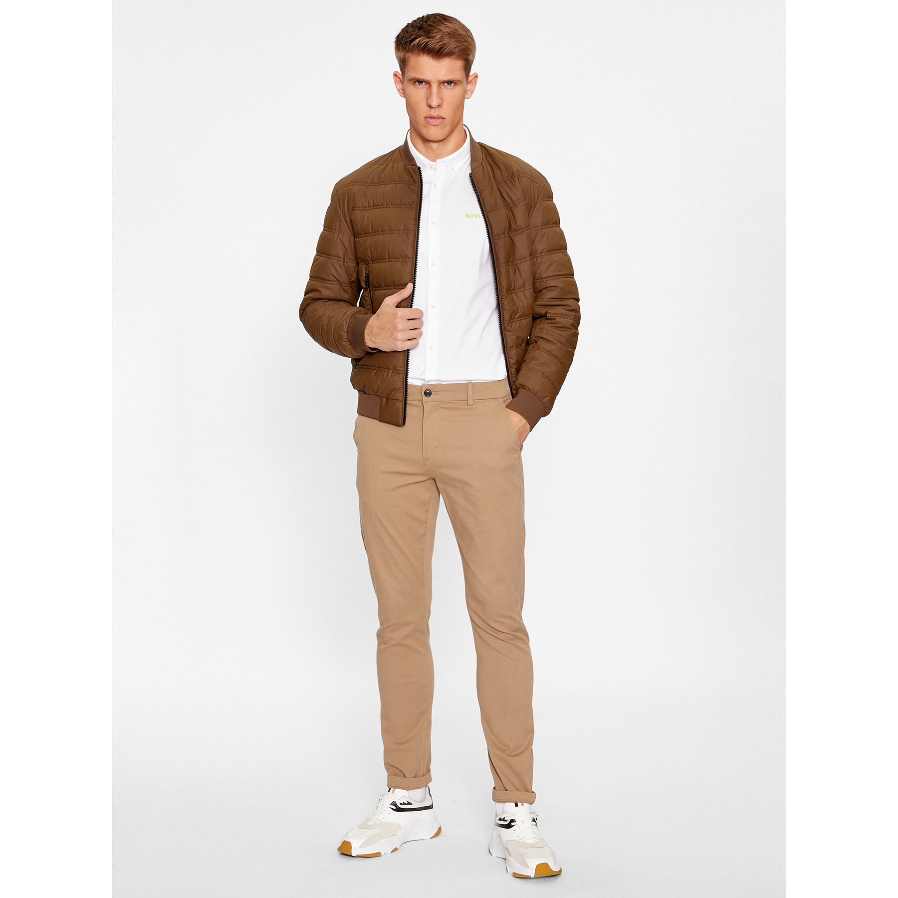 Boss Риза Biado_R 50497486 Бял Slim Fit - Pepit.bg