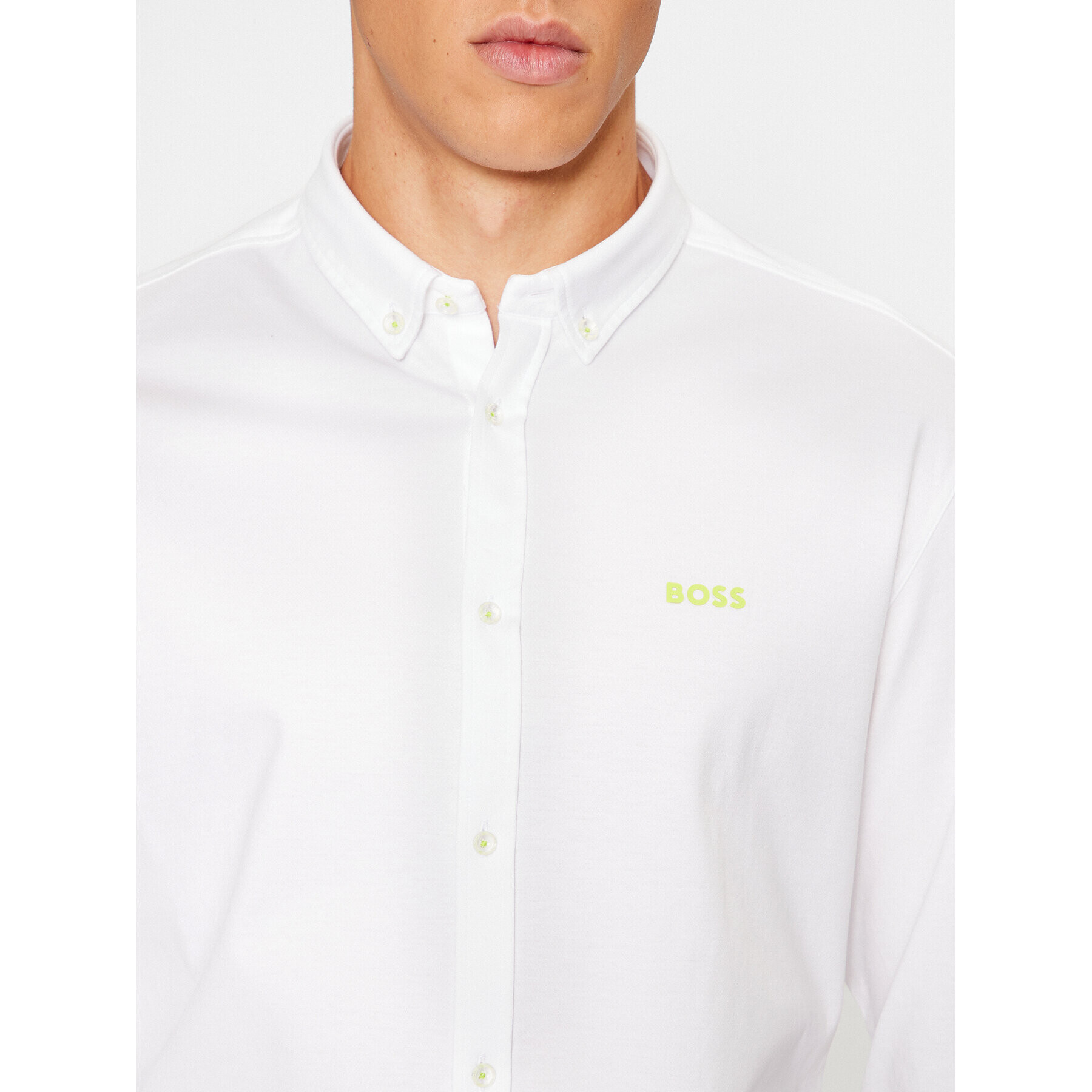 Boss Риза Biado_R 50497486 Бял Slim Fit - Pepit.bg