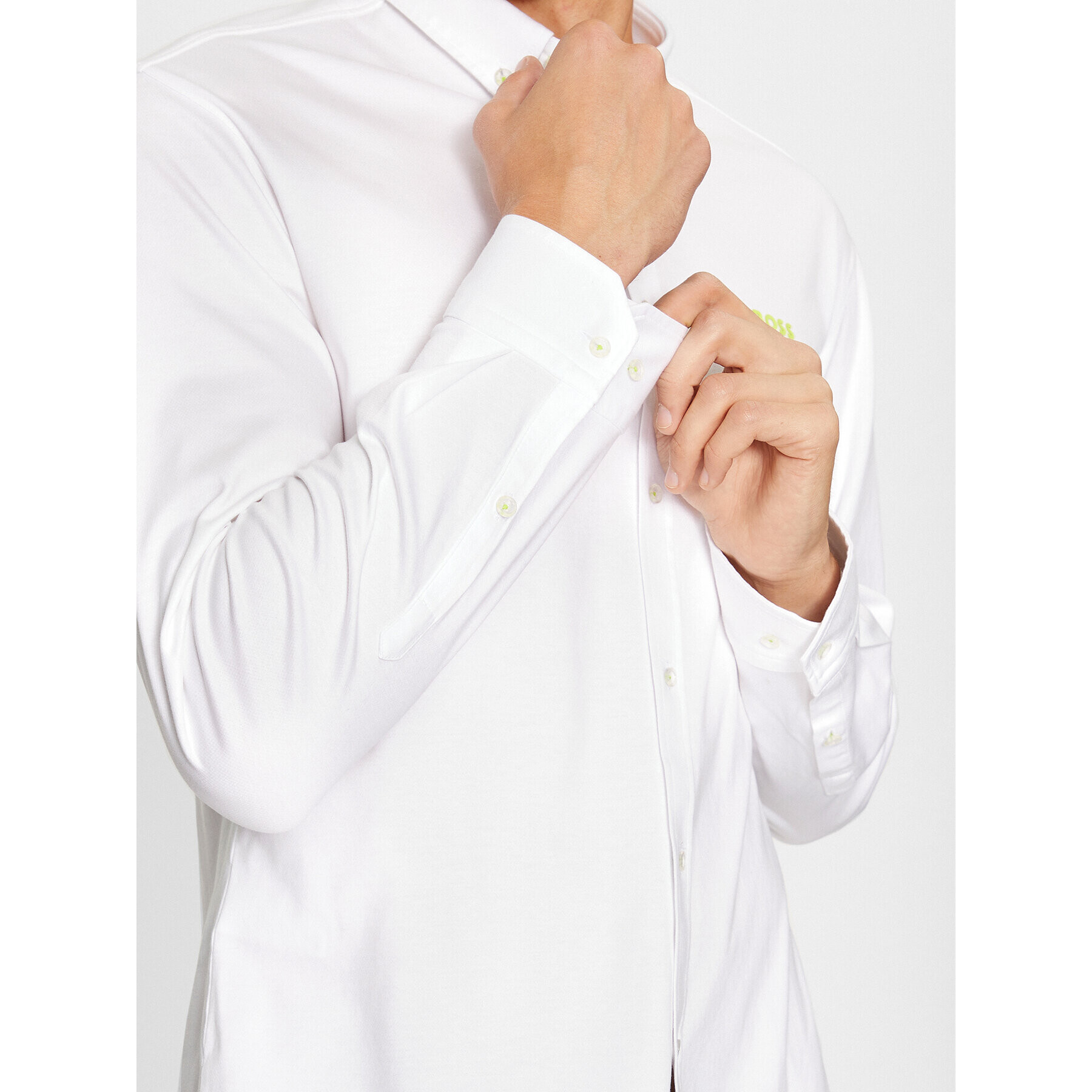 Boss Риза Biado_R 50497486 Бял Slim Fit - Pepit.bg