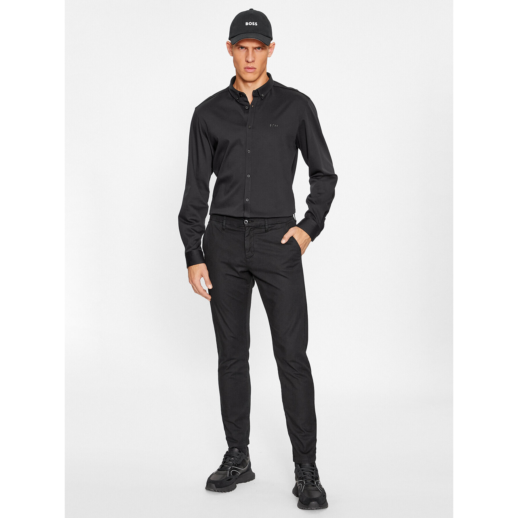 Boss Риза Biado_R 50497486 Черен Slim Fit - Pepit.bg