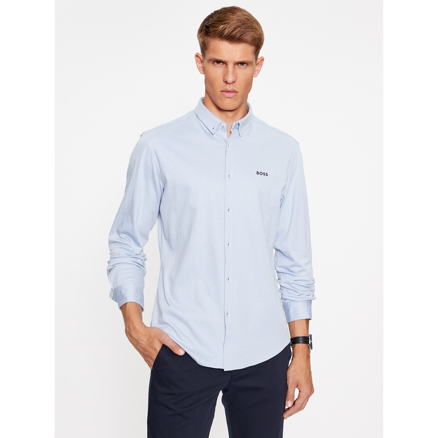 Boss Риза Biado_R 50497486 Син Regular Fit - Pepit.bg