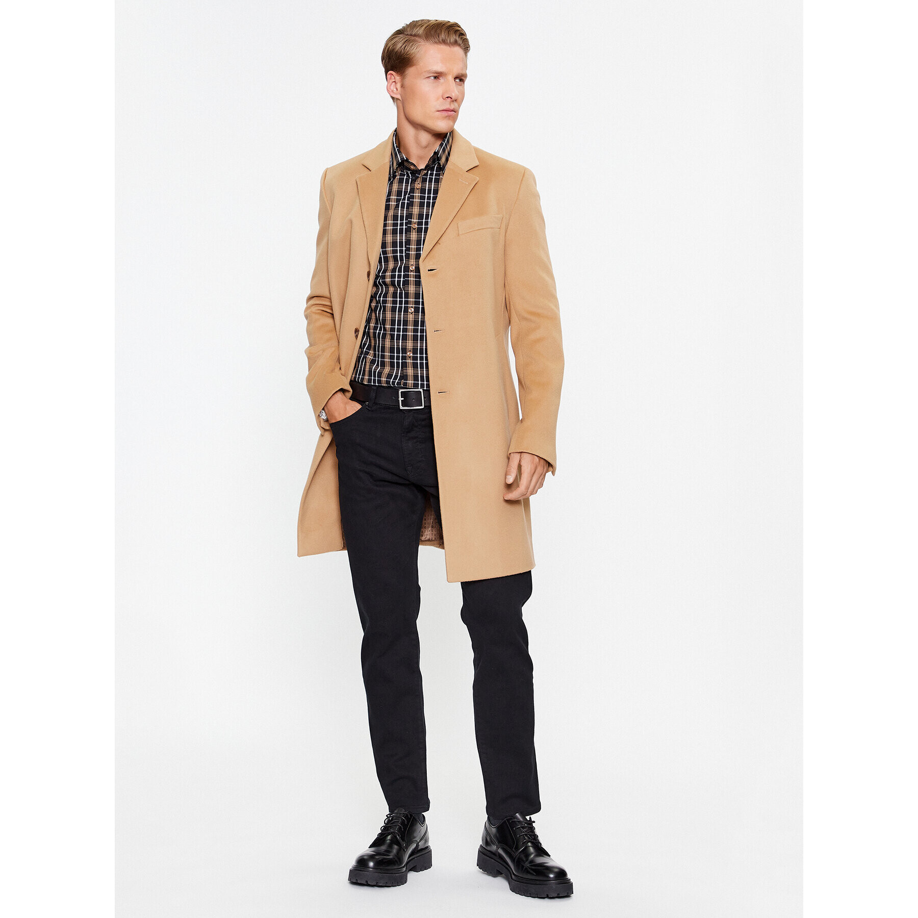 Boss Риза H-Hank 50496168 Бежов Slim Fit - Pepit.bg