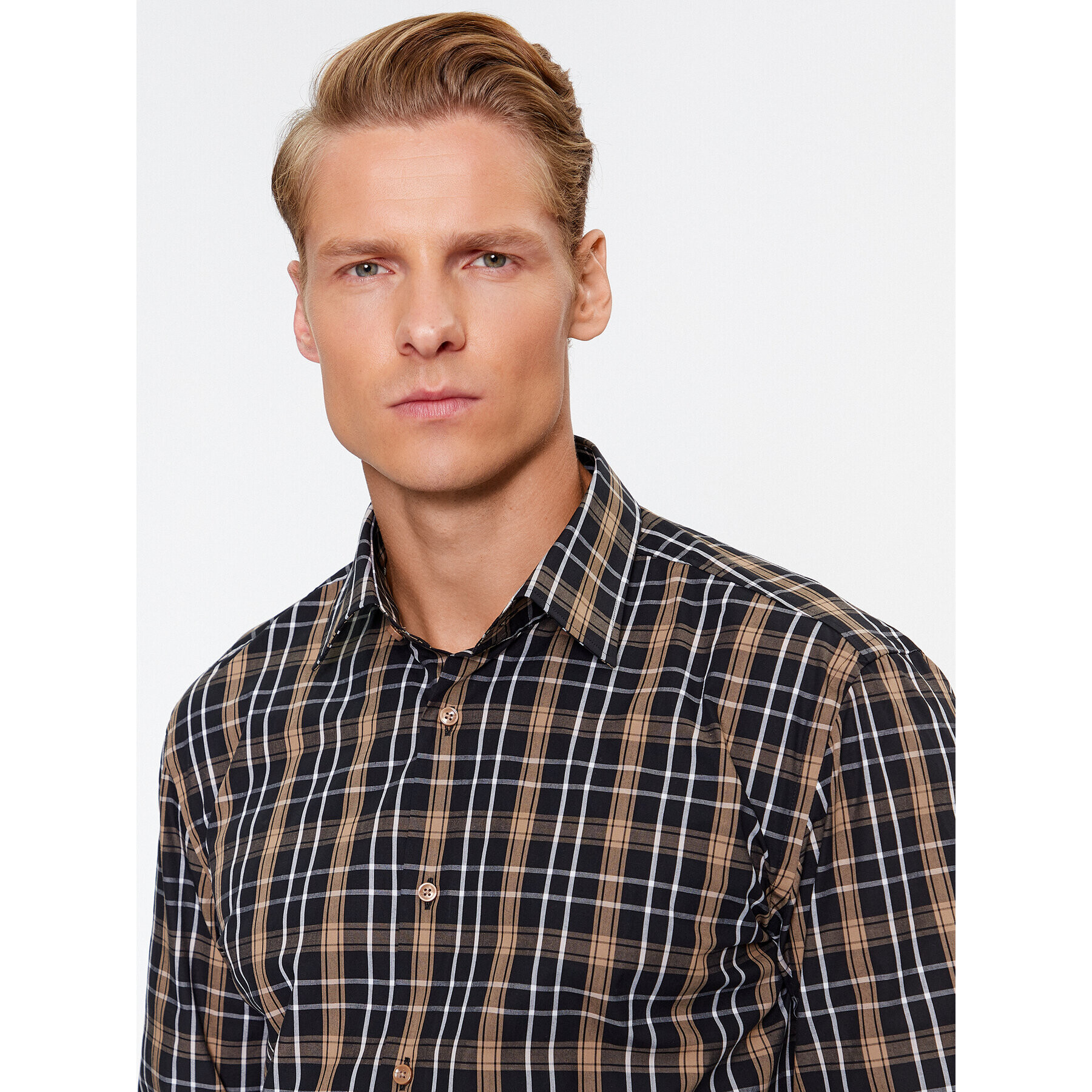 Boss Риза H-Hank 50496168 Бежов Slim Fit - Pepit.bg
