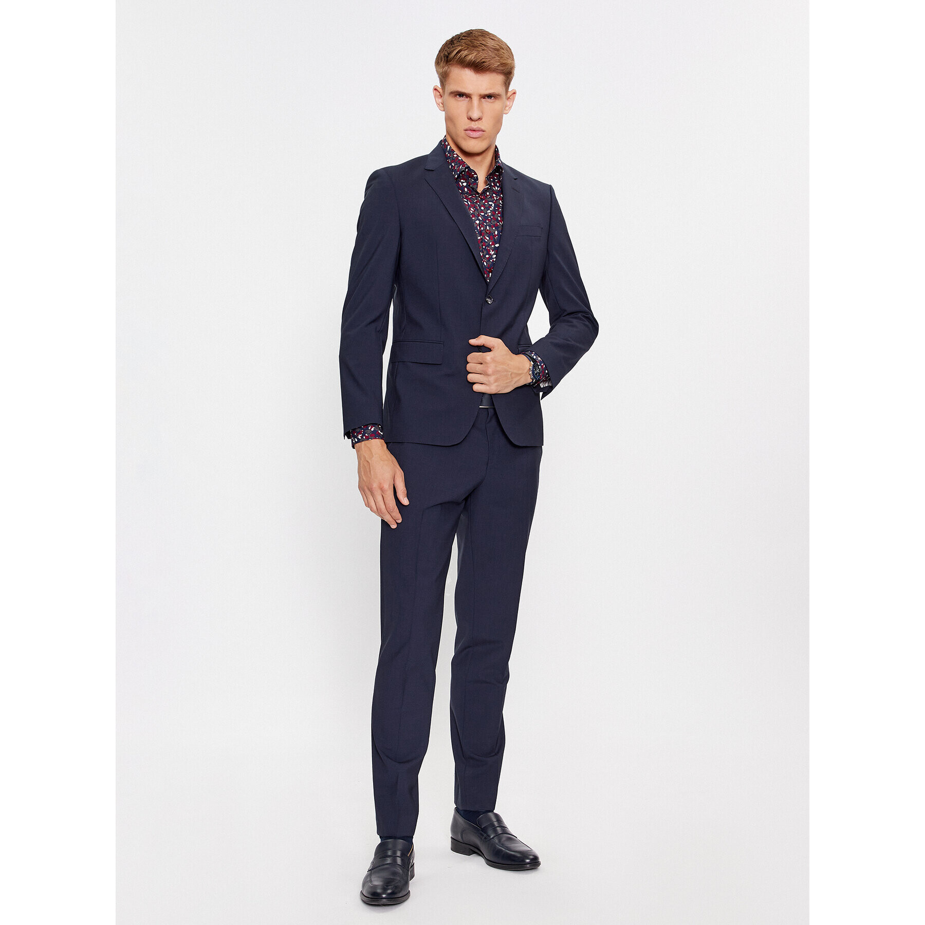 Boss Риза H-Hank-Kent-C1-214 50502661 Бордо Slim Fit - Pepit.bg