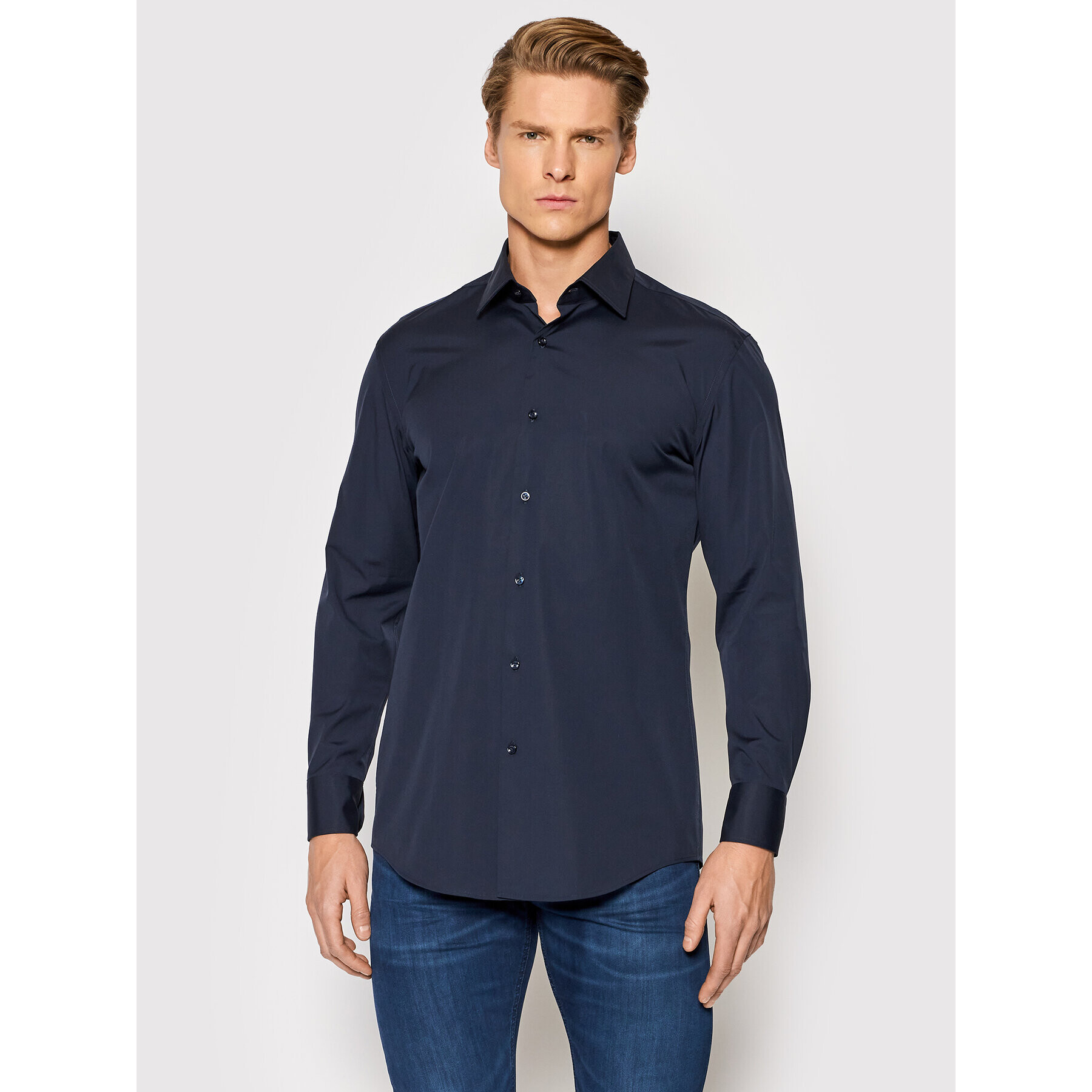 Boss Риза Hank 50464147 Тъмносин Slim Fit - Pepit.bg