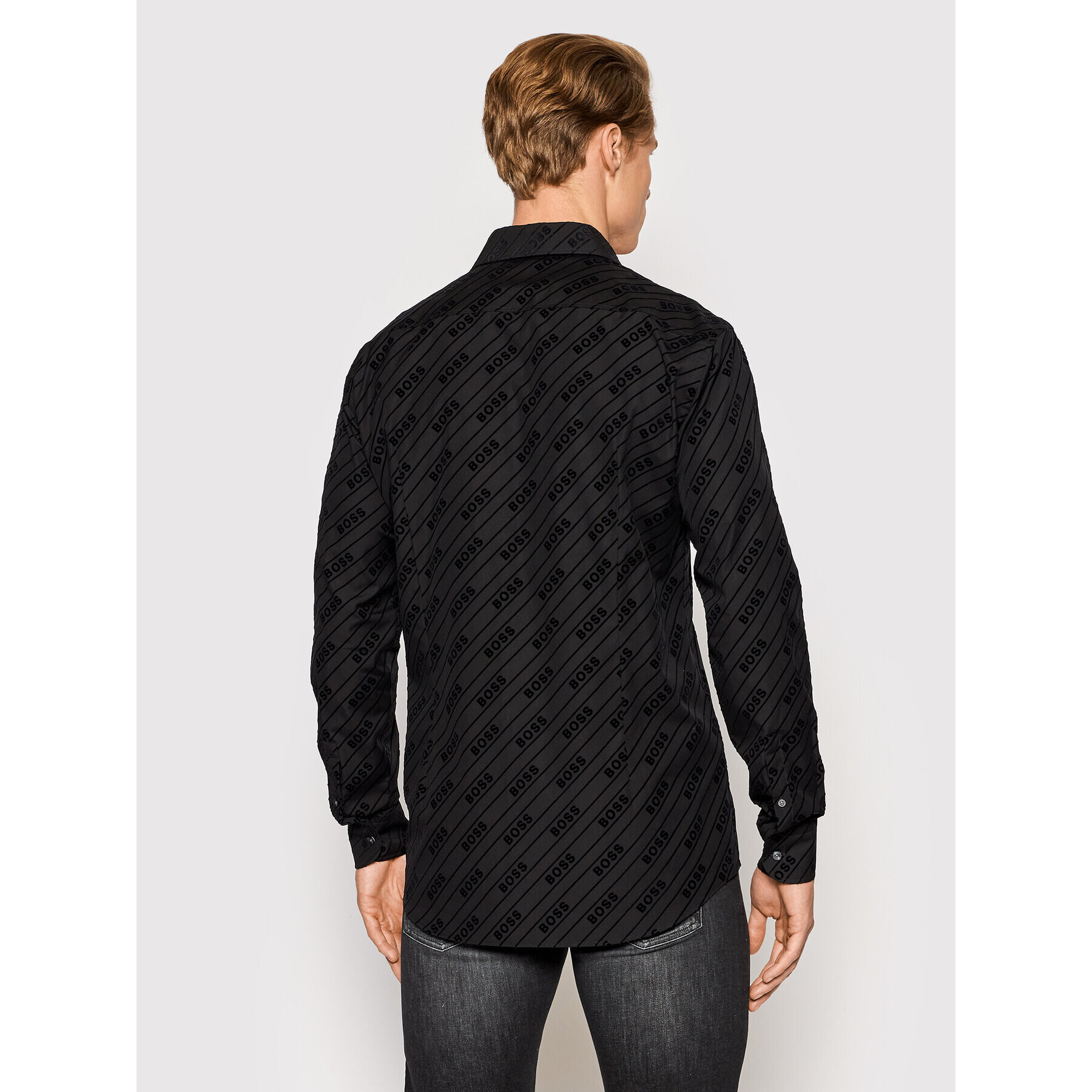Boss Риза Hank 50464149 Черен Slim Fit - Pepit.bg