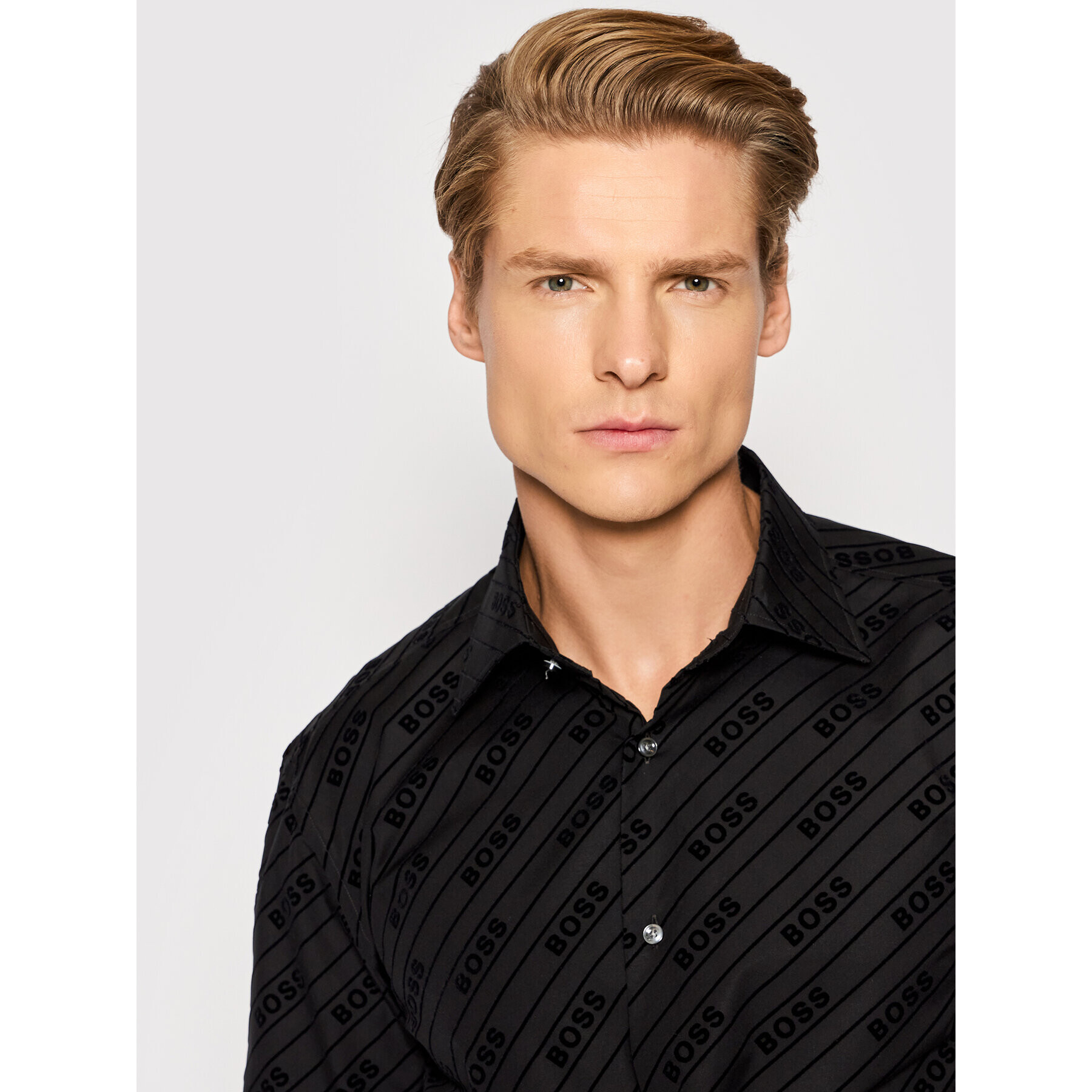 Boss Риза Hank 50464149 Черен Slim Fit - Pepit.bg