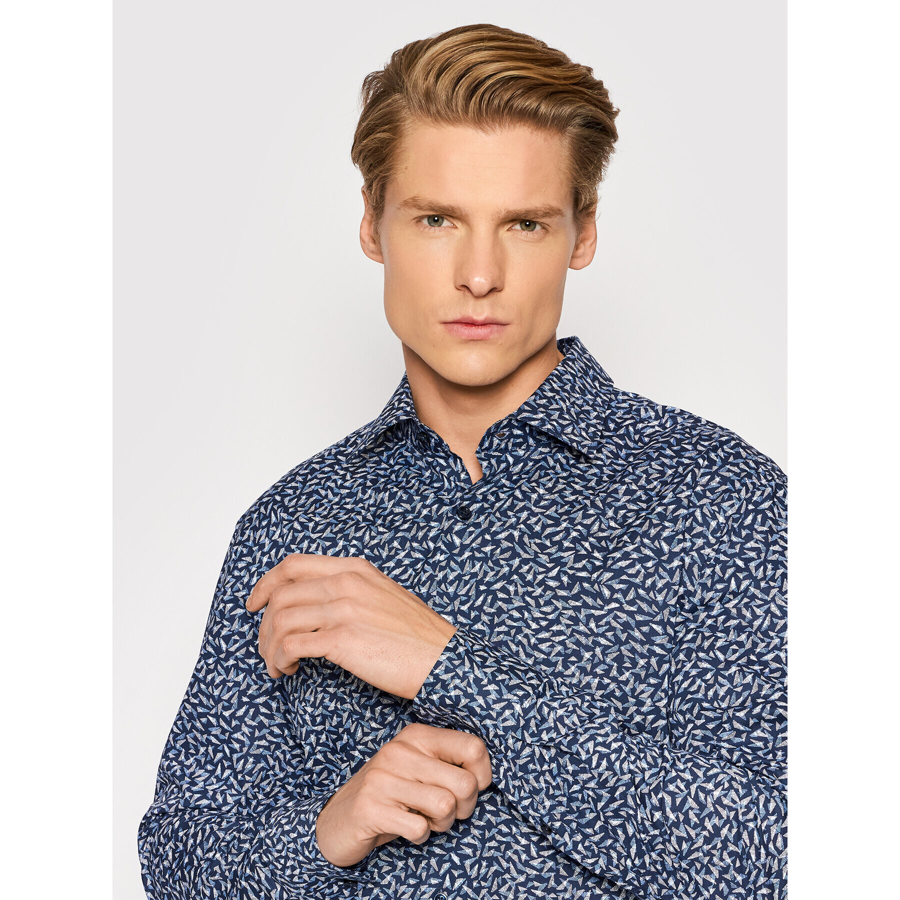 Boss Риза Hank 50464150 Тъмносин Slim Fit - Pepit.bg