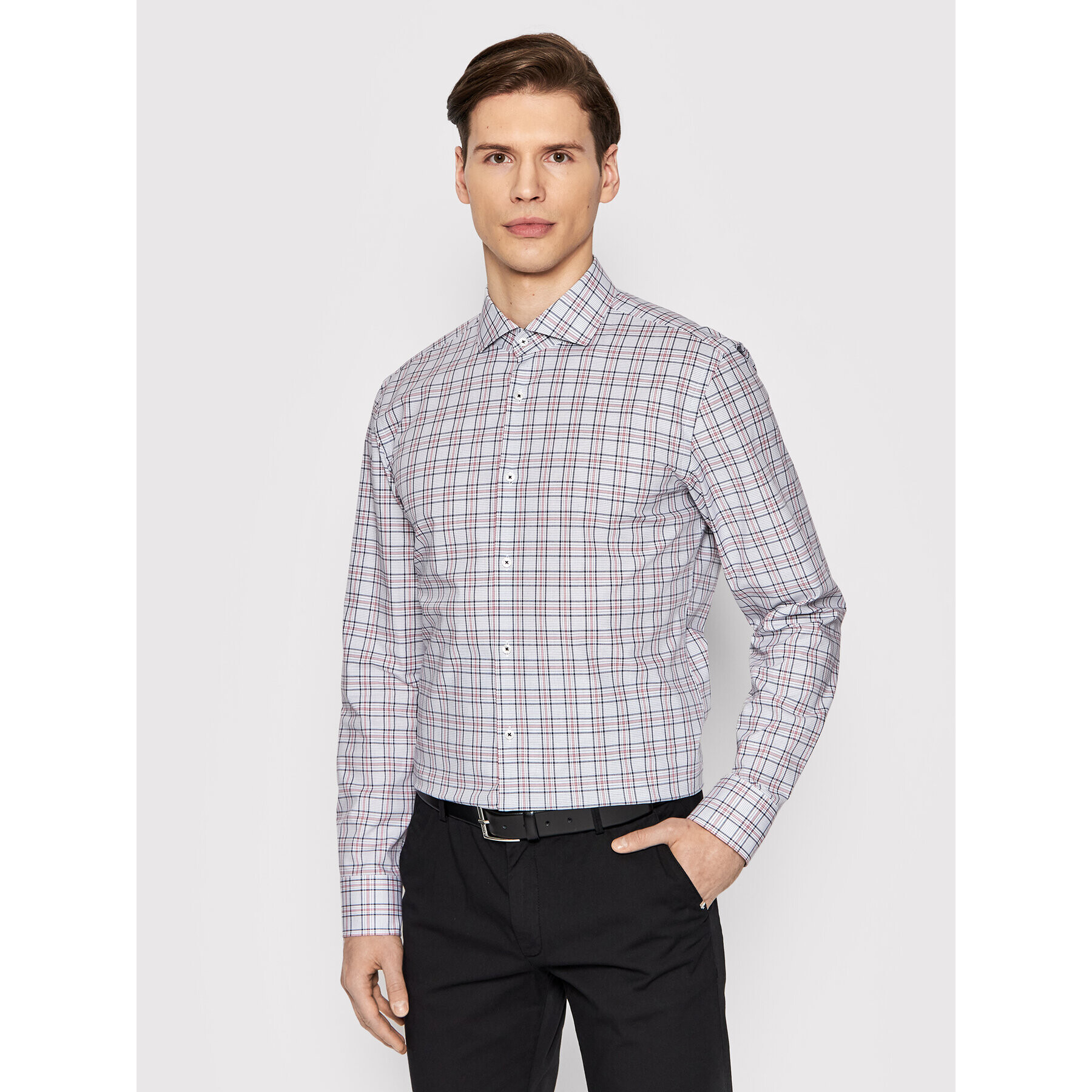 Boss Риза Hank 50469365 Сив Slim Fit - Pepit.bg