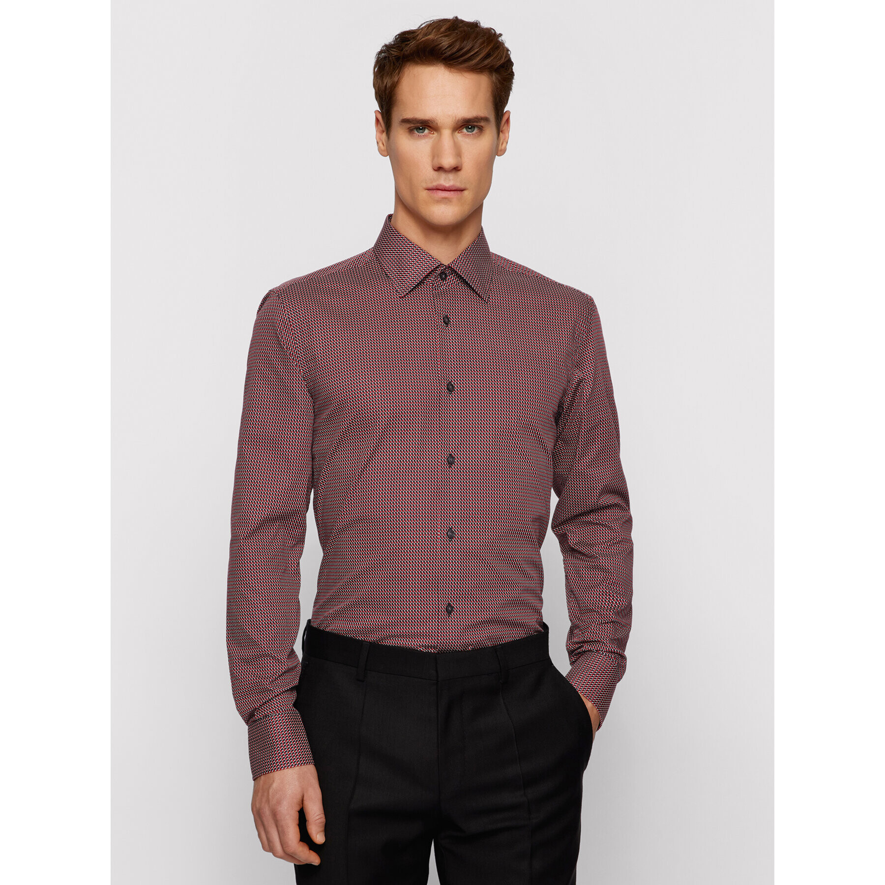 Boss Риза Jango 50451304 Червен Slim Fit - Pepit.bg