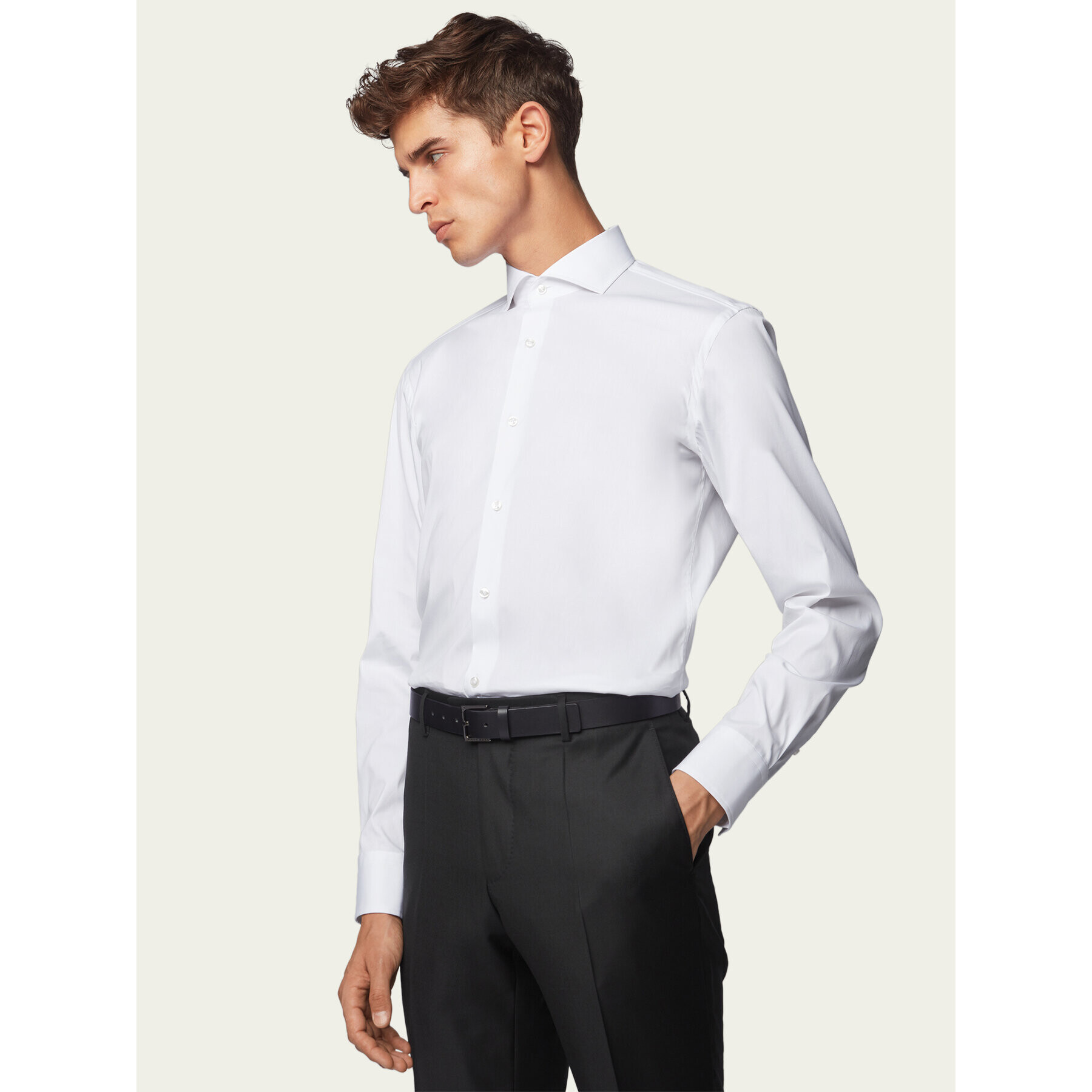 Boss Риза Jason 50260064 Бял Slim Fit - Pepit.bg