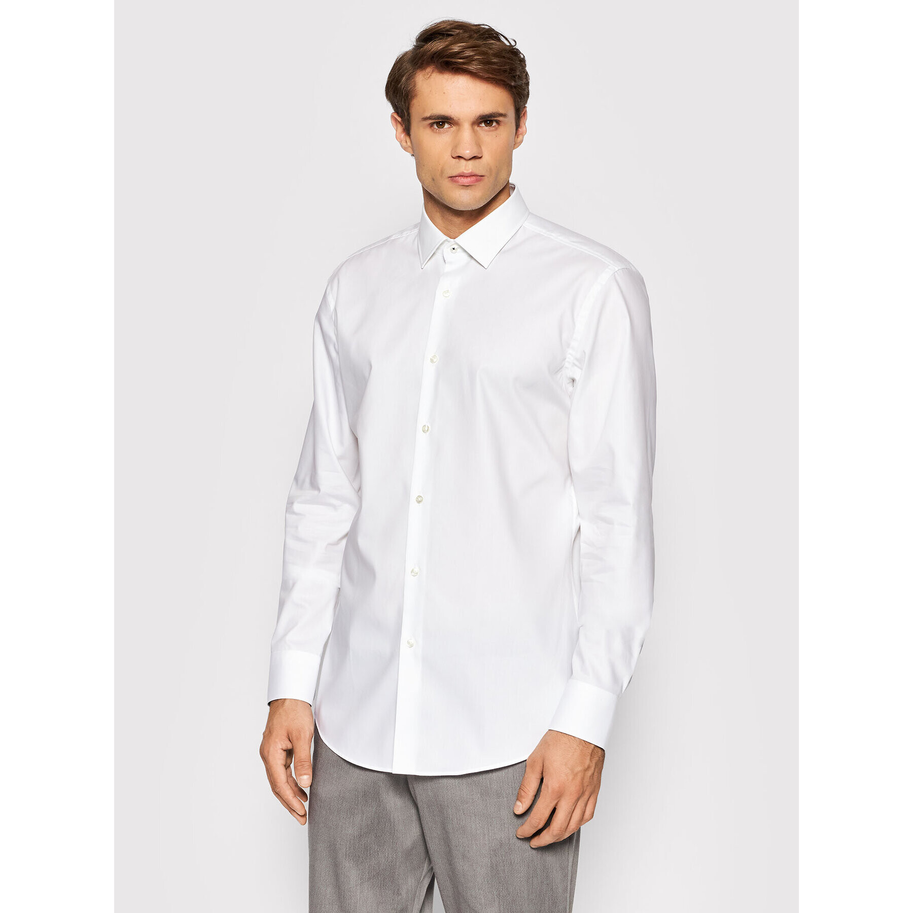 Boss Риза Jesse 50454035 Бял Slim Fit - Pepit.bg