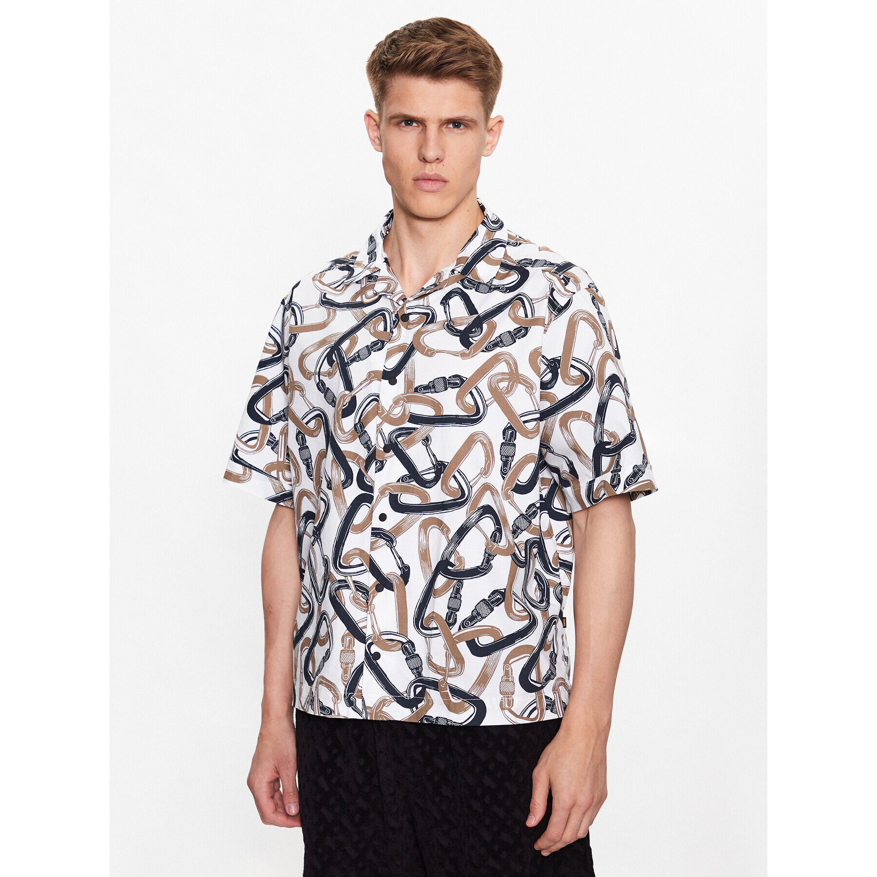 Boss Риза Lapis_3 50488057 Бежов Relaxed Fit - Pepit.bg