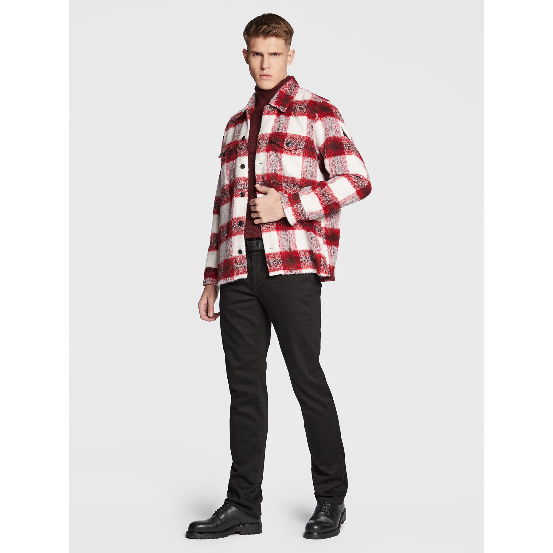 Boss Риза Lom_2 50476139 Червен Relaxed Fit - Pepit.bg