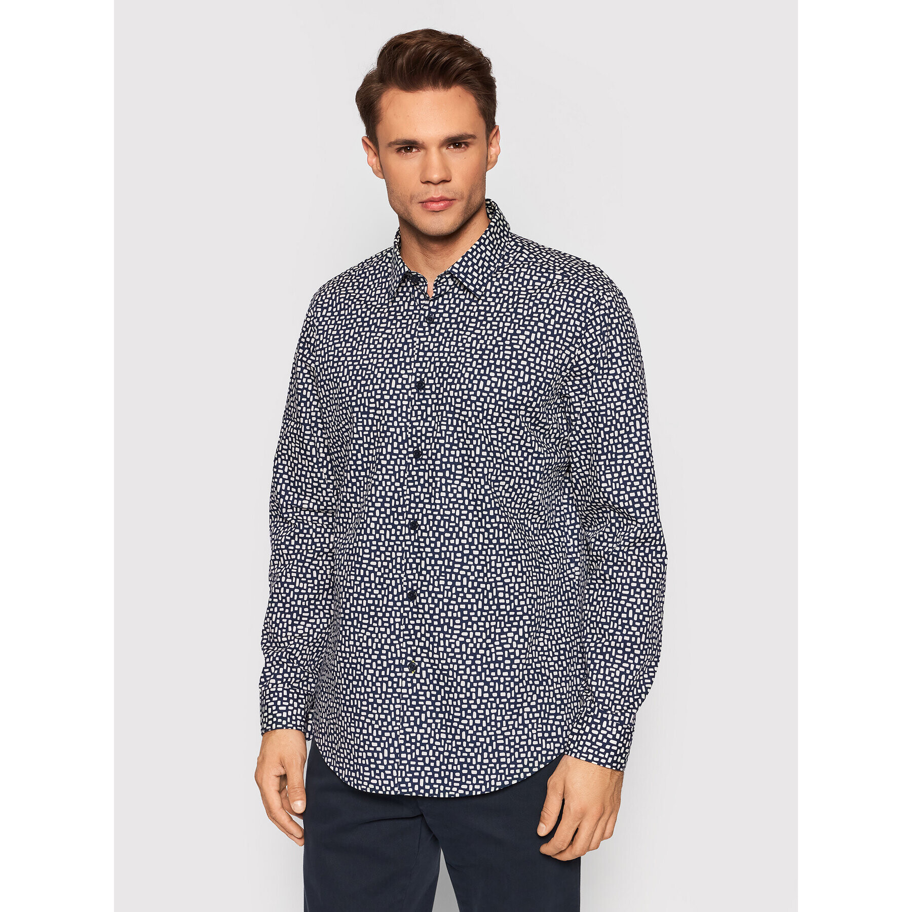 Boss Риза Lukas_F 50458661 Тъмносин Regular Fit - Pepit.bg