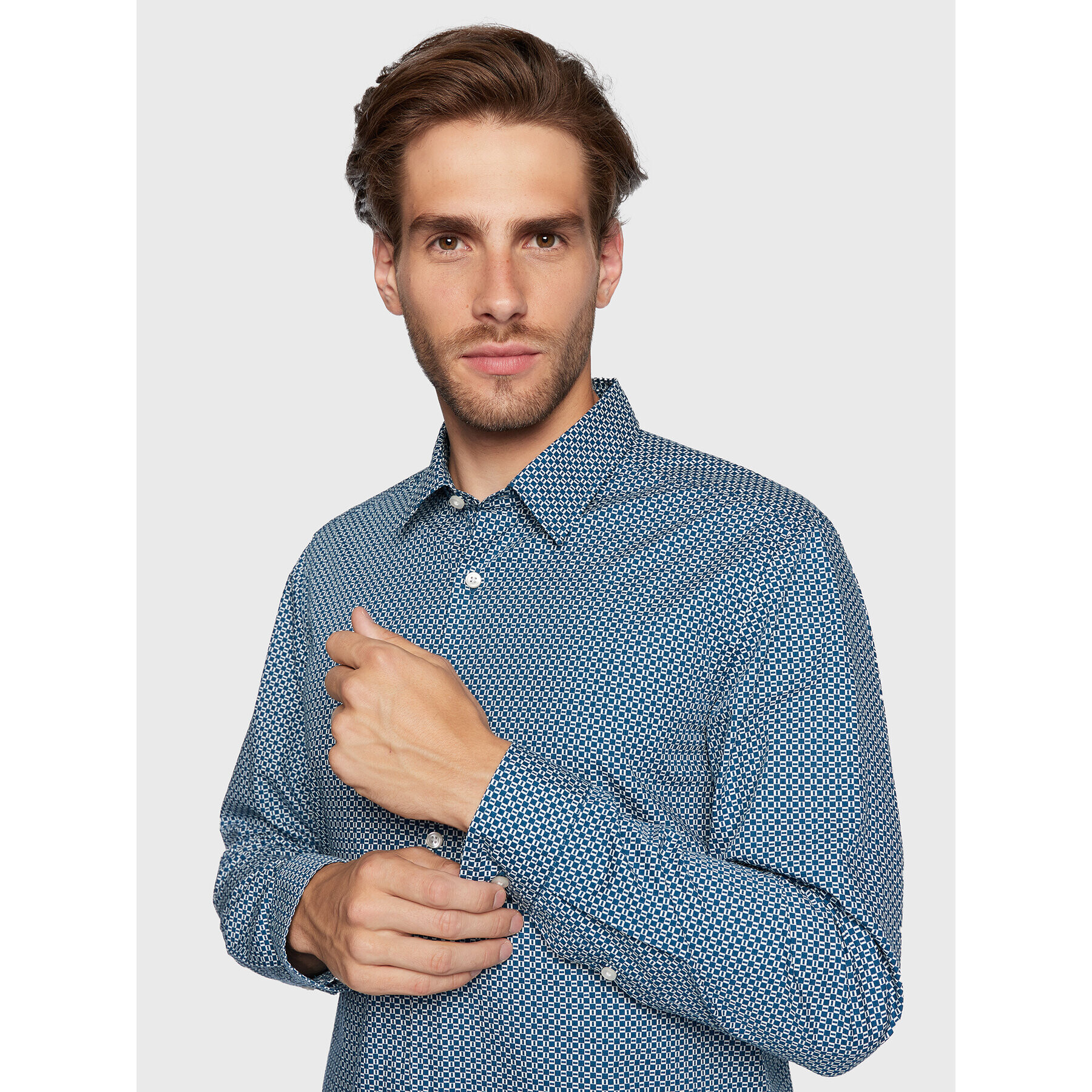 Boss Риза Lukas_F 50473663 Тъмносин Regular Fit - Pepit.bg