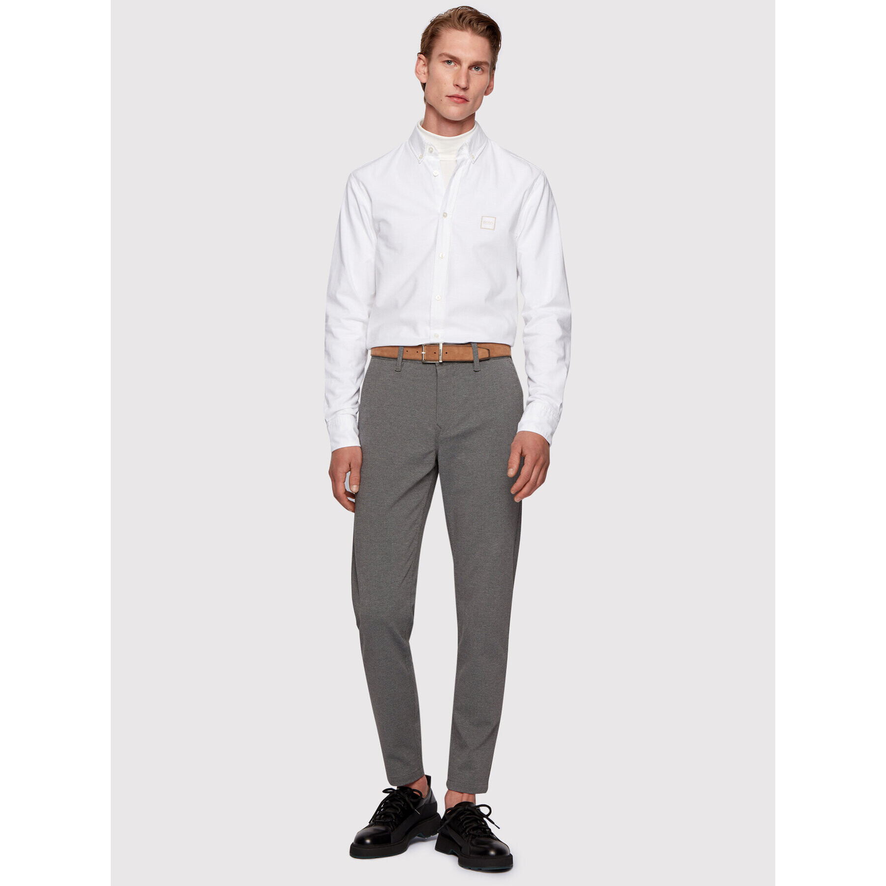 Boss Риза Mabsoot_1 50432726 Бял Slim Fit - Pepit.bg