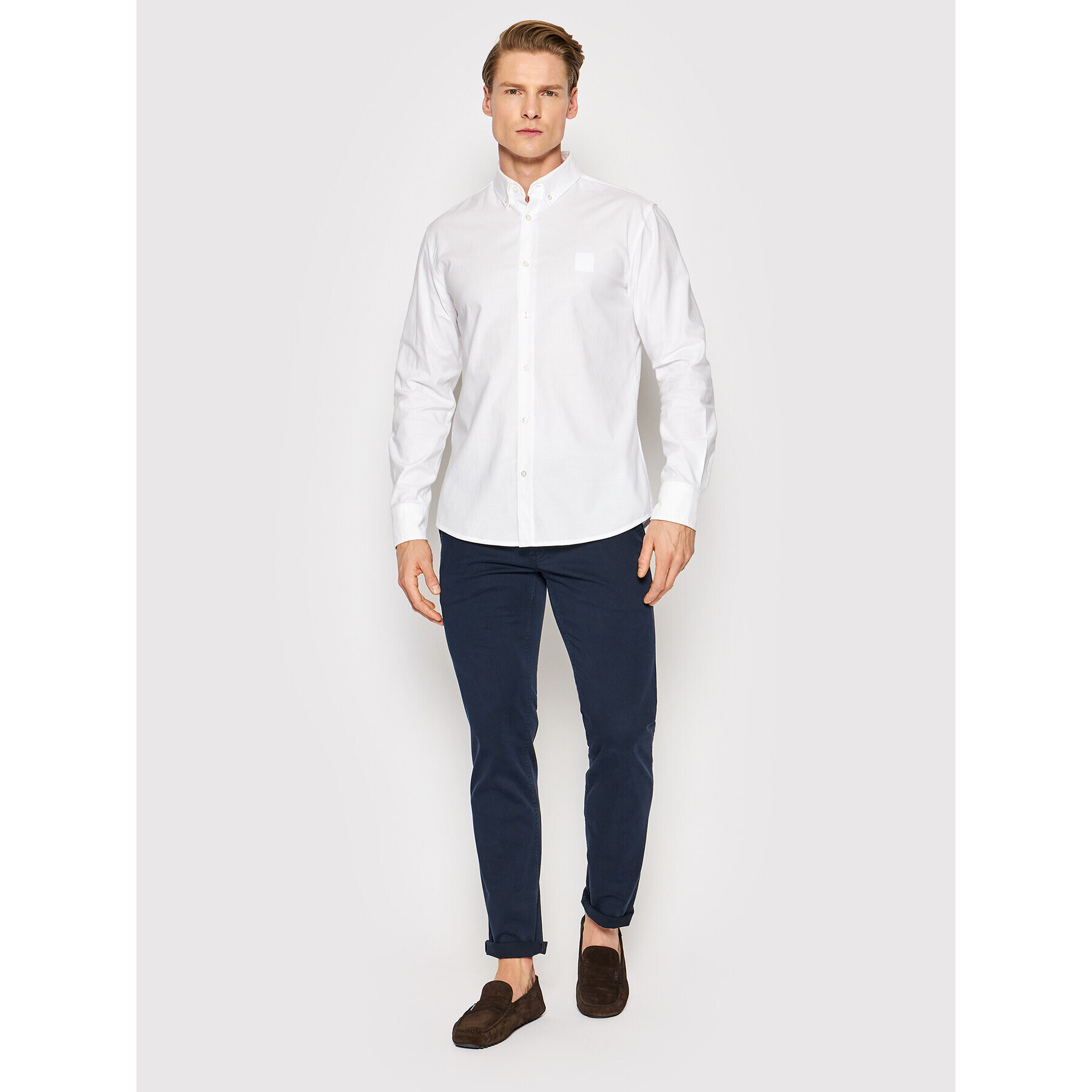 Boss Риза Mabsoot_2 50467324 Бял Slim Fit - Pepit.bg