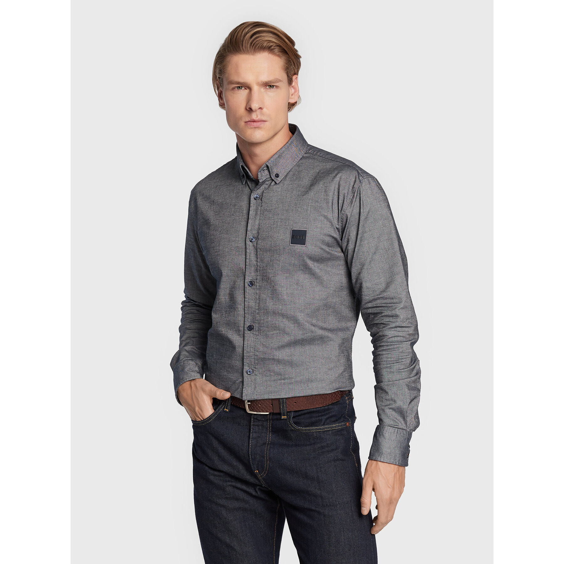 Boss Риза Malbsoot_2 50467324 Тъмносин Slim Fit - Pepit.bg