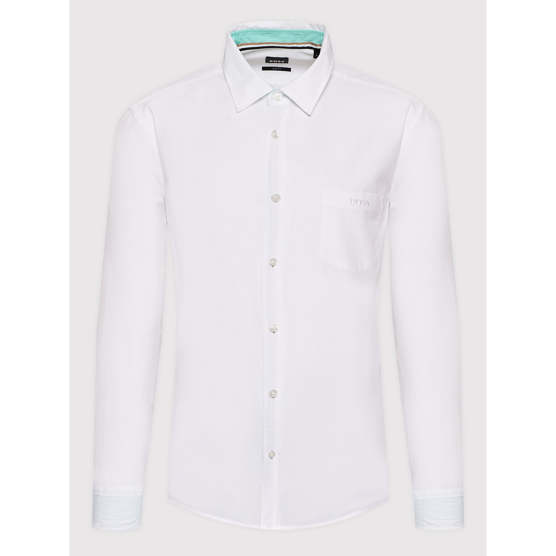 Boss Риза Reid_2PE 50473605 Бял Slim Fit - Pepit.bg