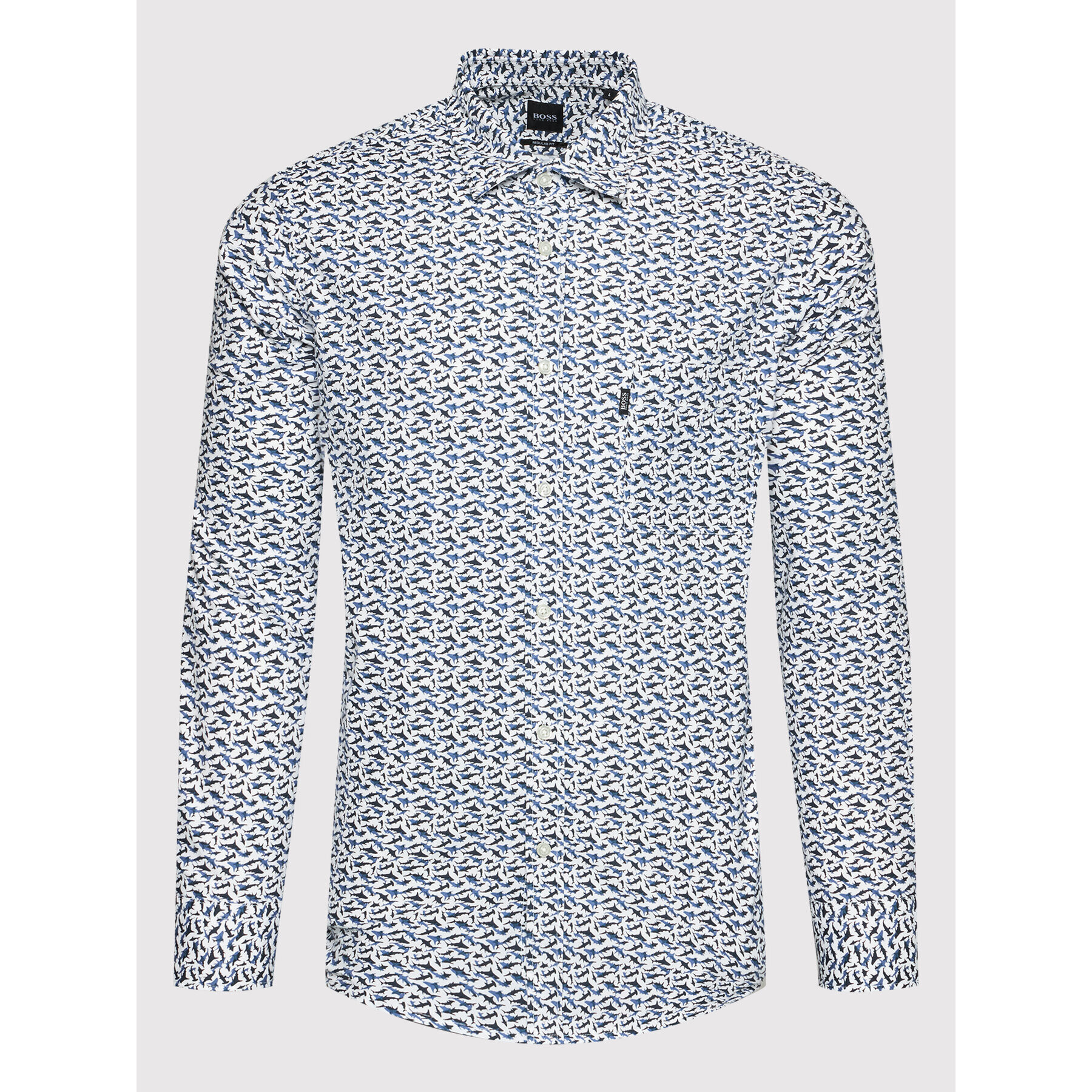 Boss Риза Relegant_2 50448067 Бял Regular Fit - Pepit.bg